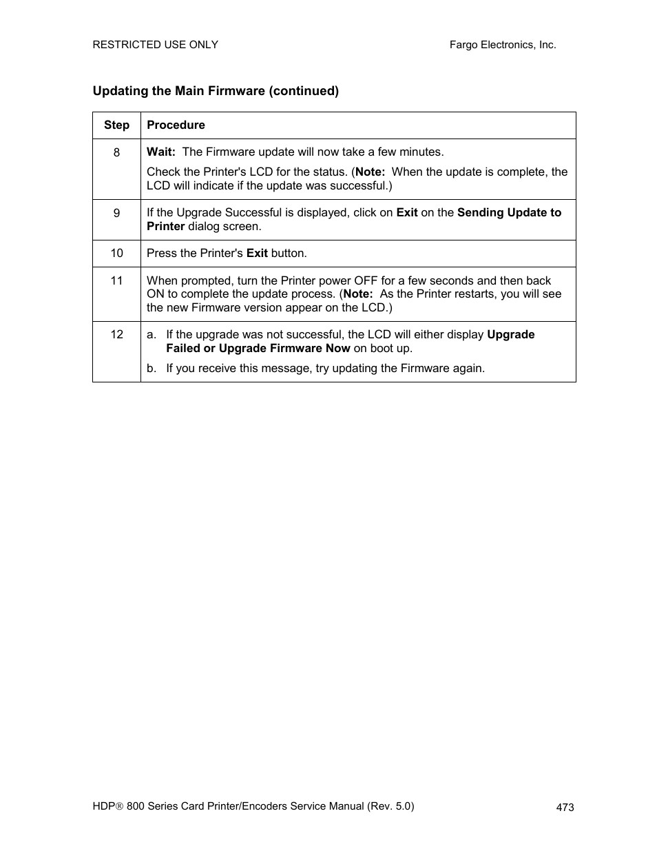 Updating the main firmware (continued) | FARGO electronic HDP820 User Manual | Page 308 / 370