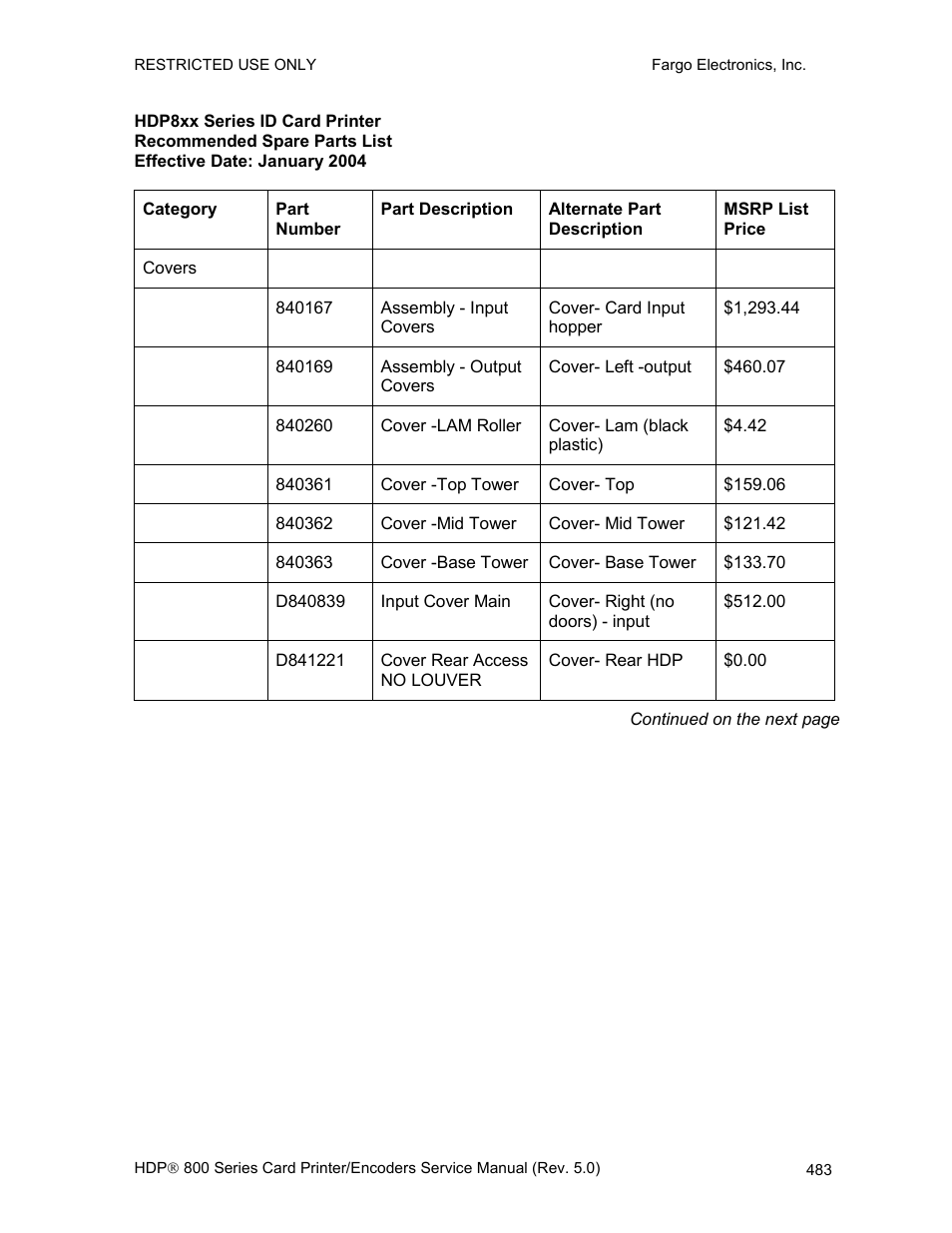 FARGO electronic HDP820 User Manual | Page 318 / 370