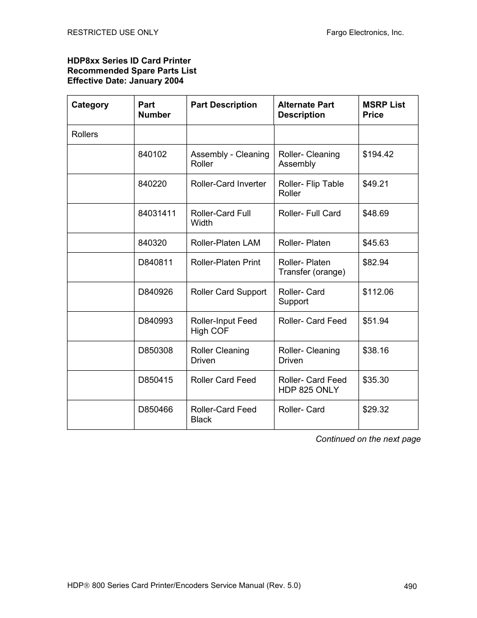 FARGO electronic HDP820 User Manual | Page 325 / 370