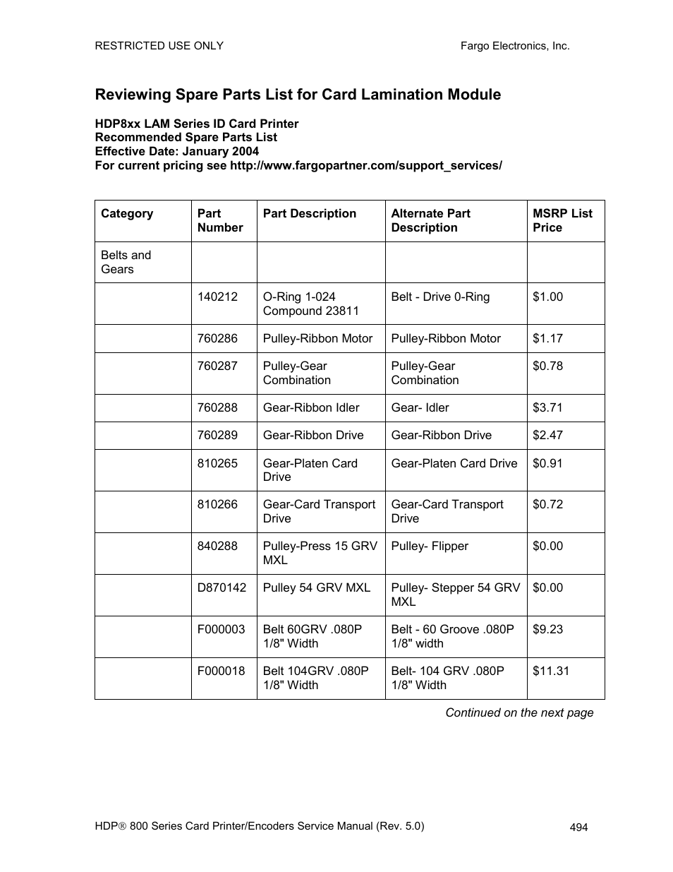 FARGO electronic HDP820 User Manual | Page 329 / 370