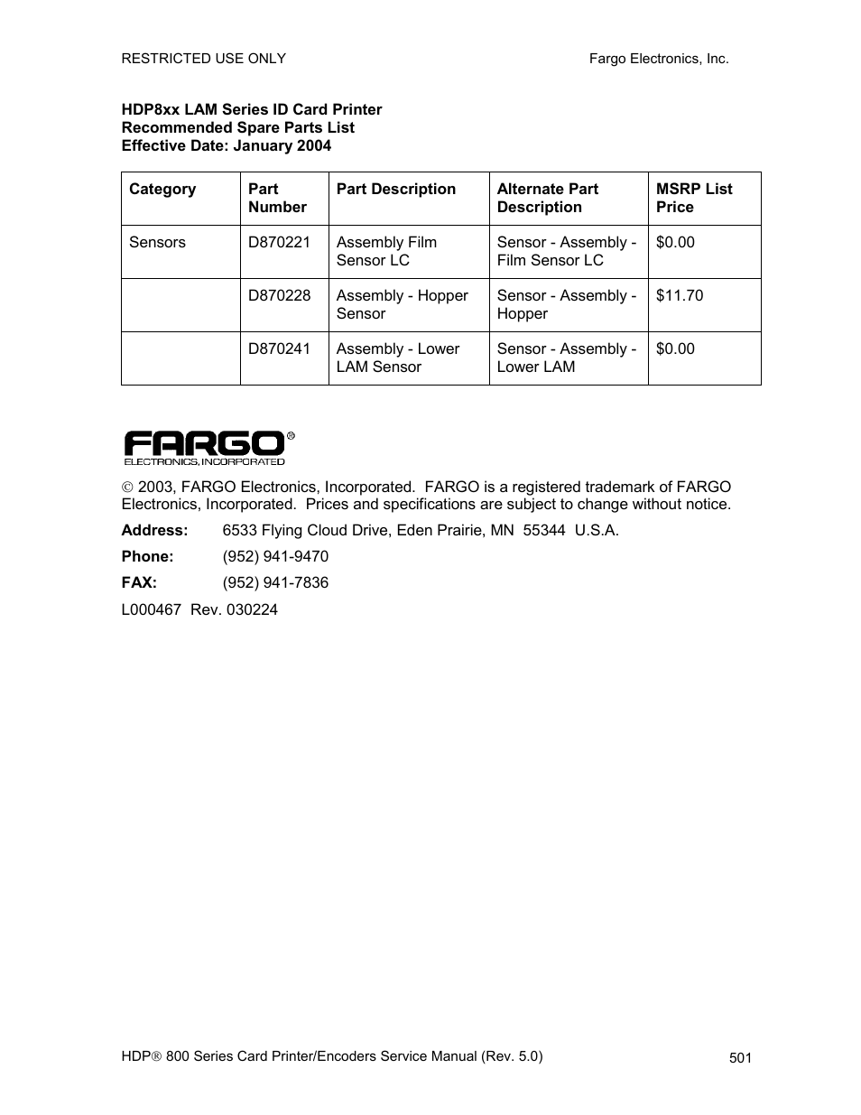 FARGO electronic HDP820 User Manual | Page 336 / 370