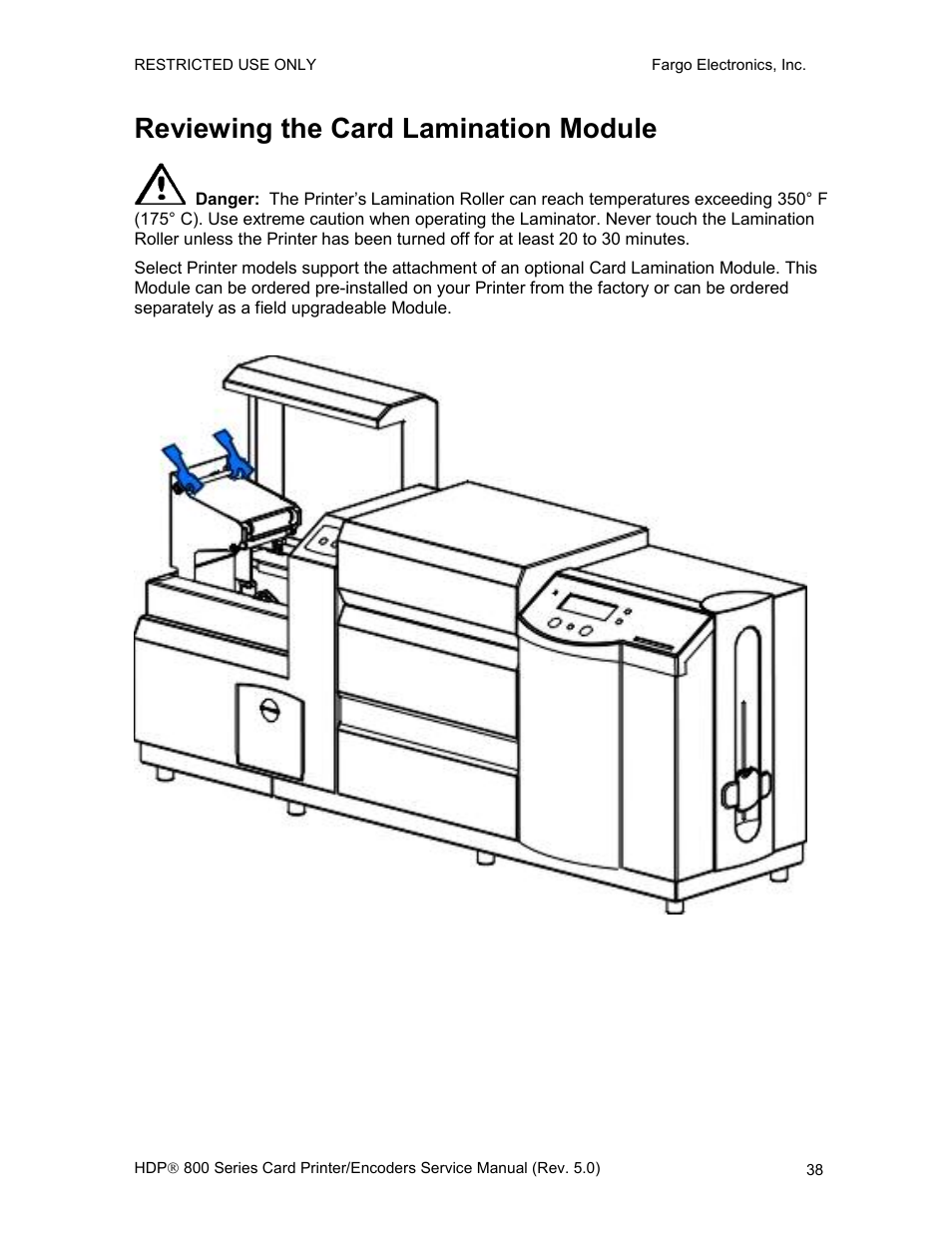 Reviewing the card lamination module | FARGO electronic HDP820 User Manual | Page 52 / 370