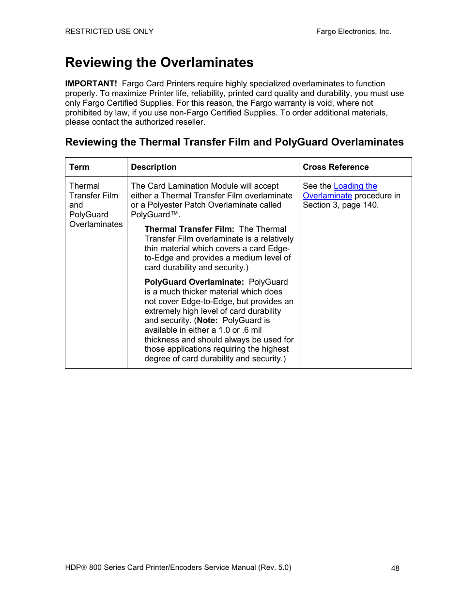 Reviewing the overlaminates | FARGO electronic HDP820 User Manual | Page 62 / 370