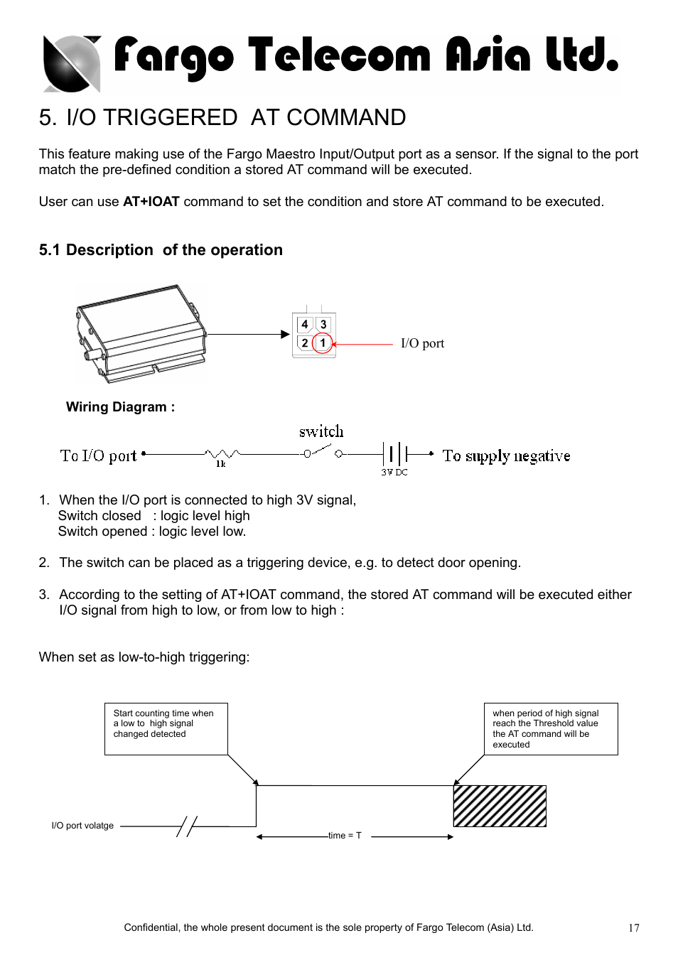 I/o triggered at command, 1 description of the operation | FARGO electronic Maestro 900 User Manual | Page 19 / 23