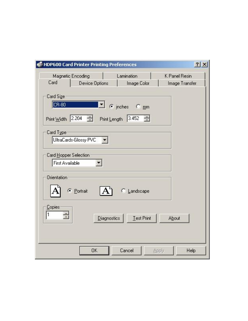 Using the card tab (hdp600/hdp600-lc), Using the card tab (hdp600/hdp600-lc) -12 | FARGO electronic HDP600 User Manual | Page 223 / 371
