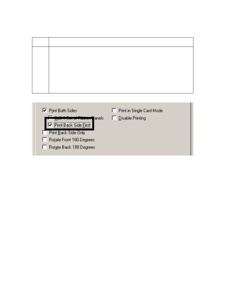 Using the print back side first option -33, Using the print back side first option | FARGO electronic HDP600 User Manual | Page 244 / 371