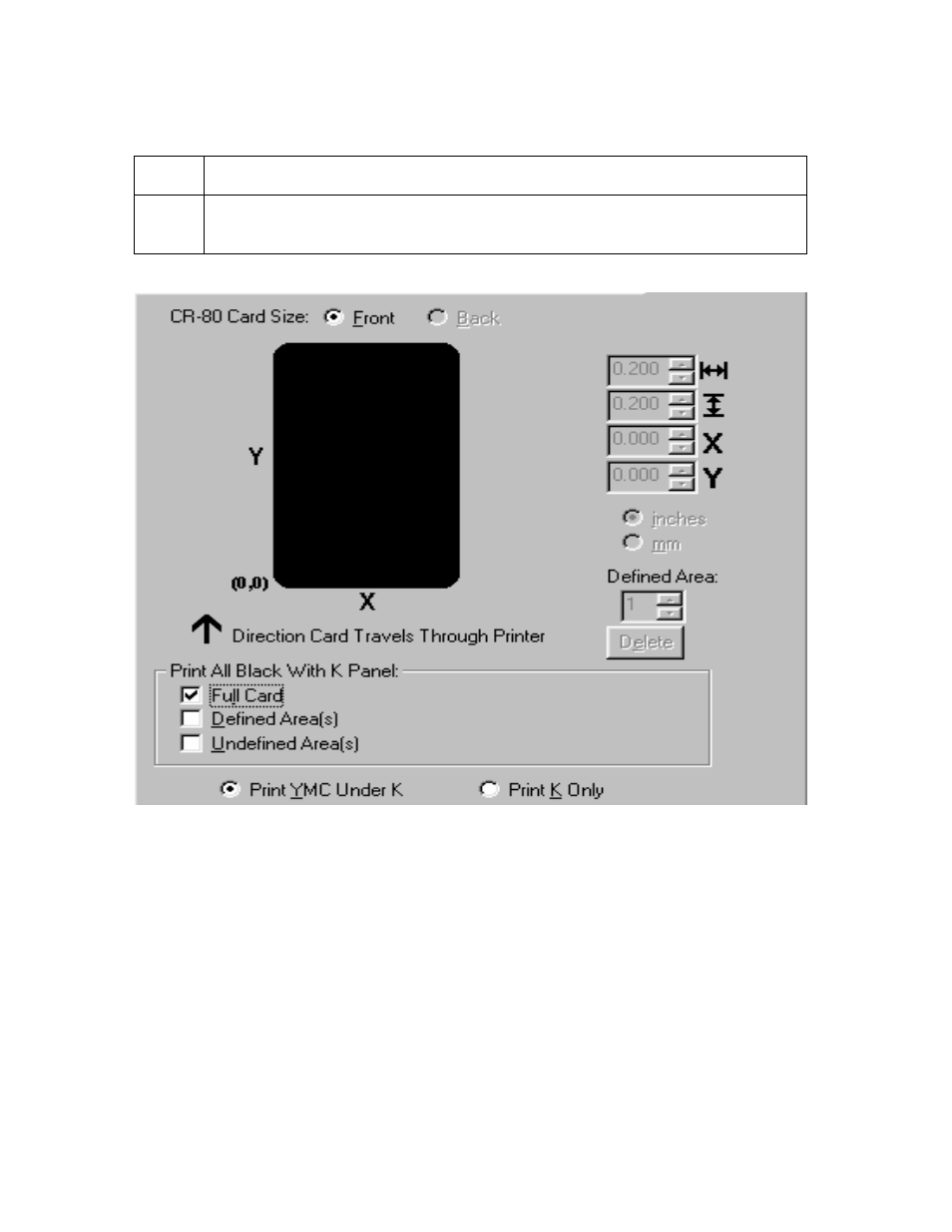 Selecting the full card with the k panel resin tab | FARGO electronic HDP600 User Manual | Page 258 / 371
