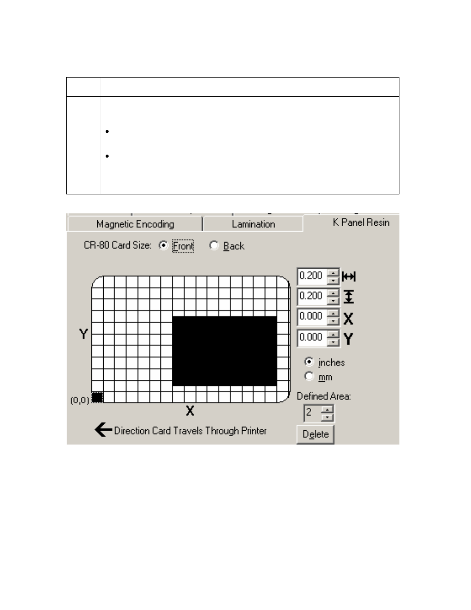 Defining the area to activate the card grid -50, Defining the area to activate the card grid | FARGO electronic HDP600 User Manual | Page 261 / 371