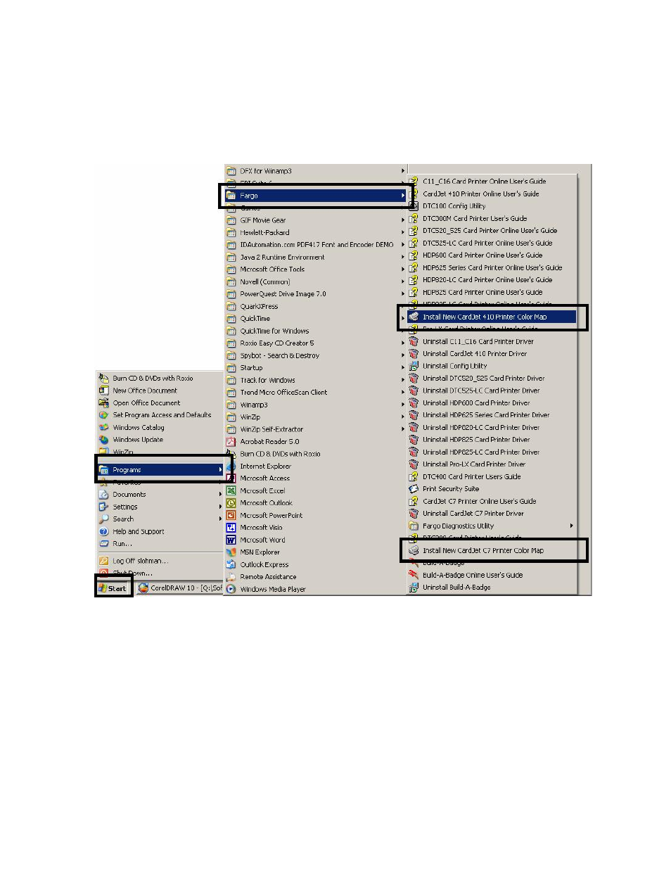 Accessing the color map selection dialog -67, Accessing the color map selection dialog | FARGO electronic L000286 User Manual | Page 166 / 215