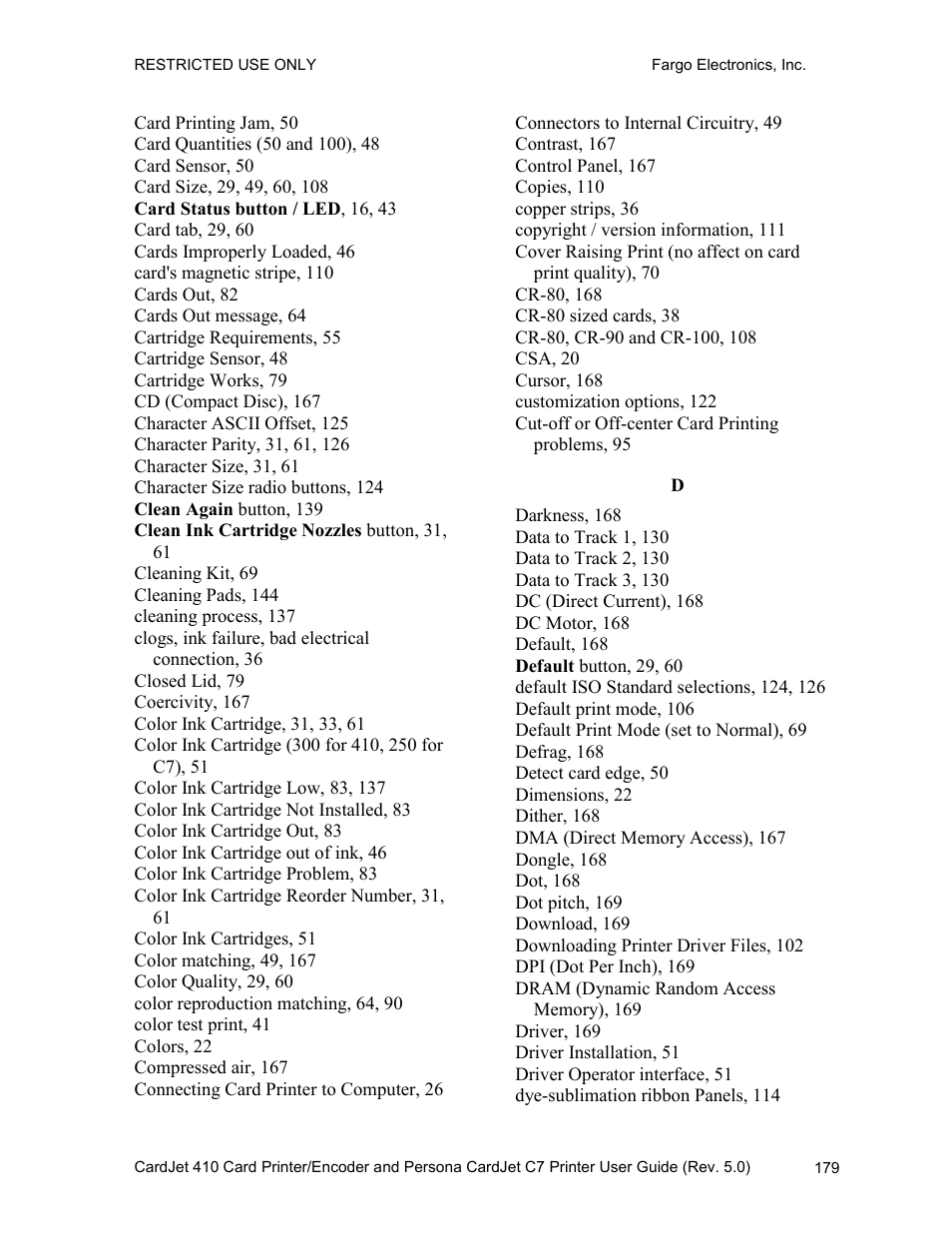 FARGO electronic 410 User Manual | Page 179 / 184