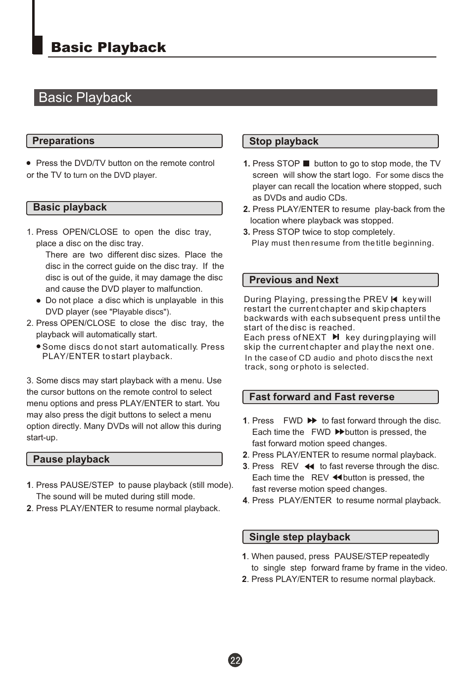 Т³гж 24, Basic playback | Fujita Cameras CGTV510651 User Manual | Page 24 / 36