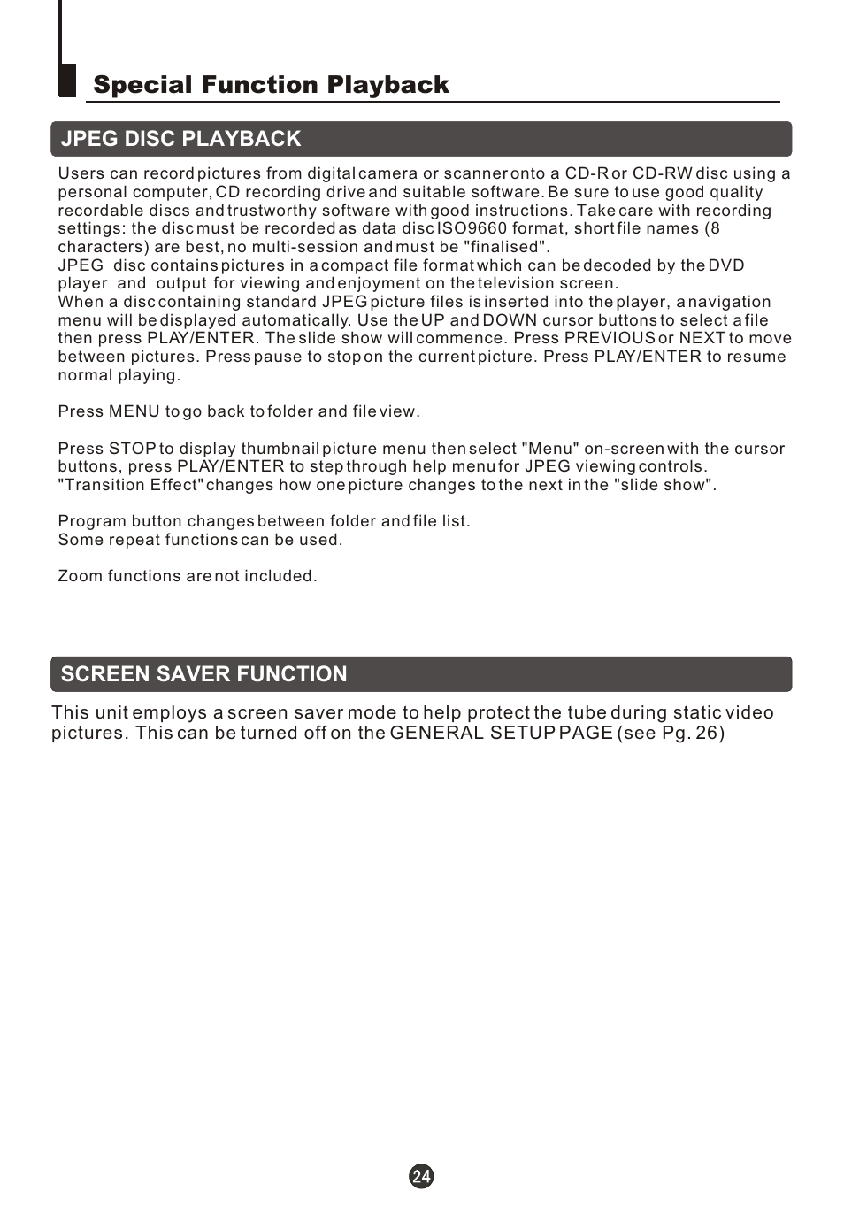 Т³гж 26, Special function playback | Fujita Cameras CGTV510651 User Manual | Page 26 / 36