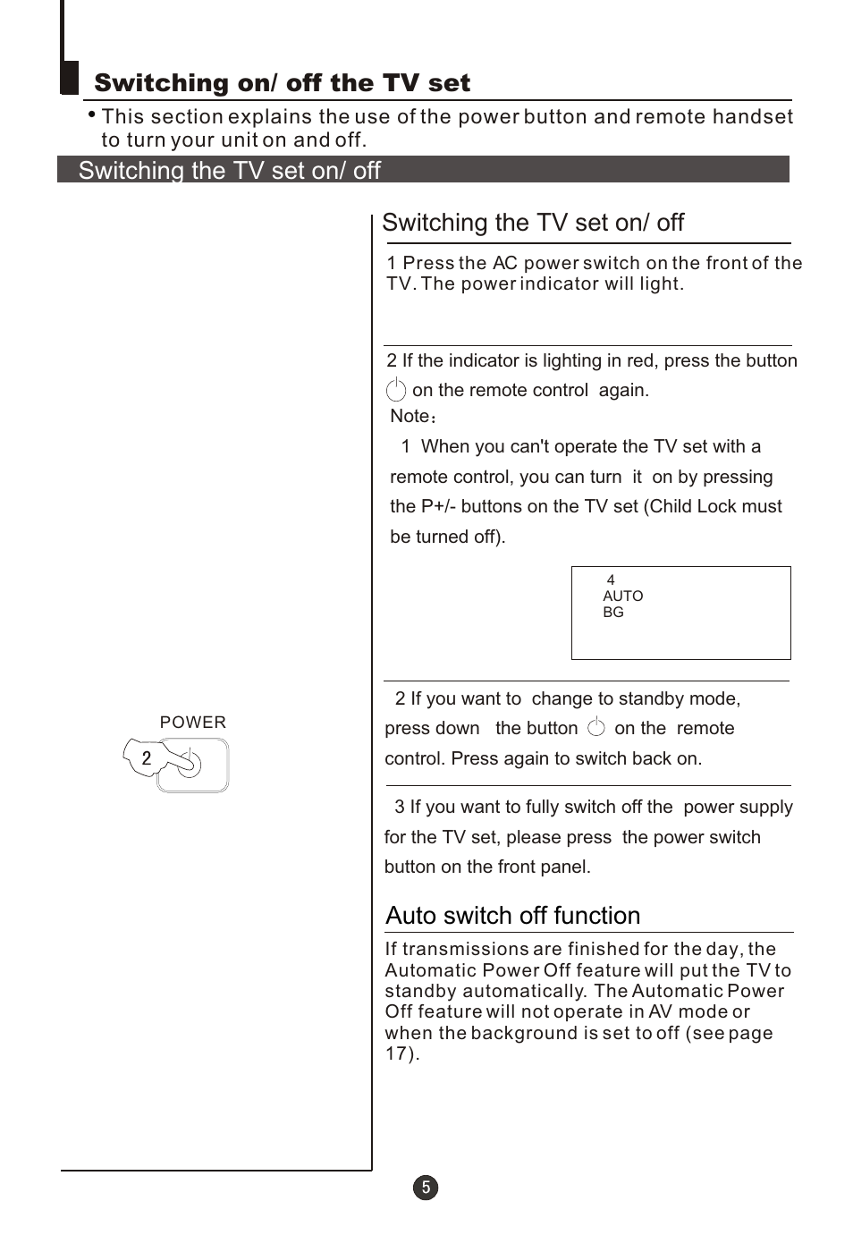 Т³гж 7, Auto switch off function | Fujita Cameras CGTV510651 User Manual | Page 7 / 36