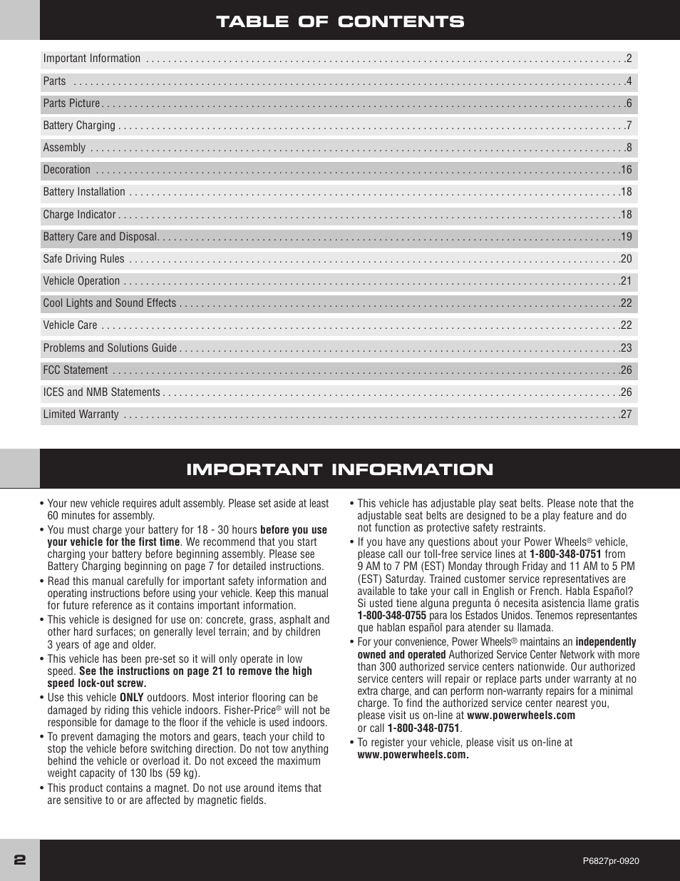 Fisher-Price MUSTANG P6827 User Manual | Page 2 / 28