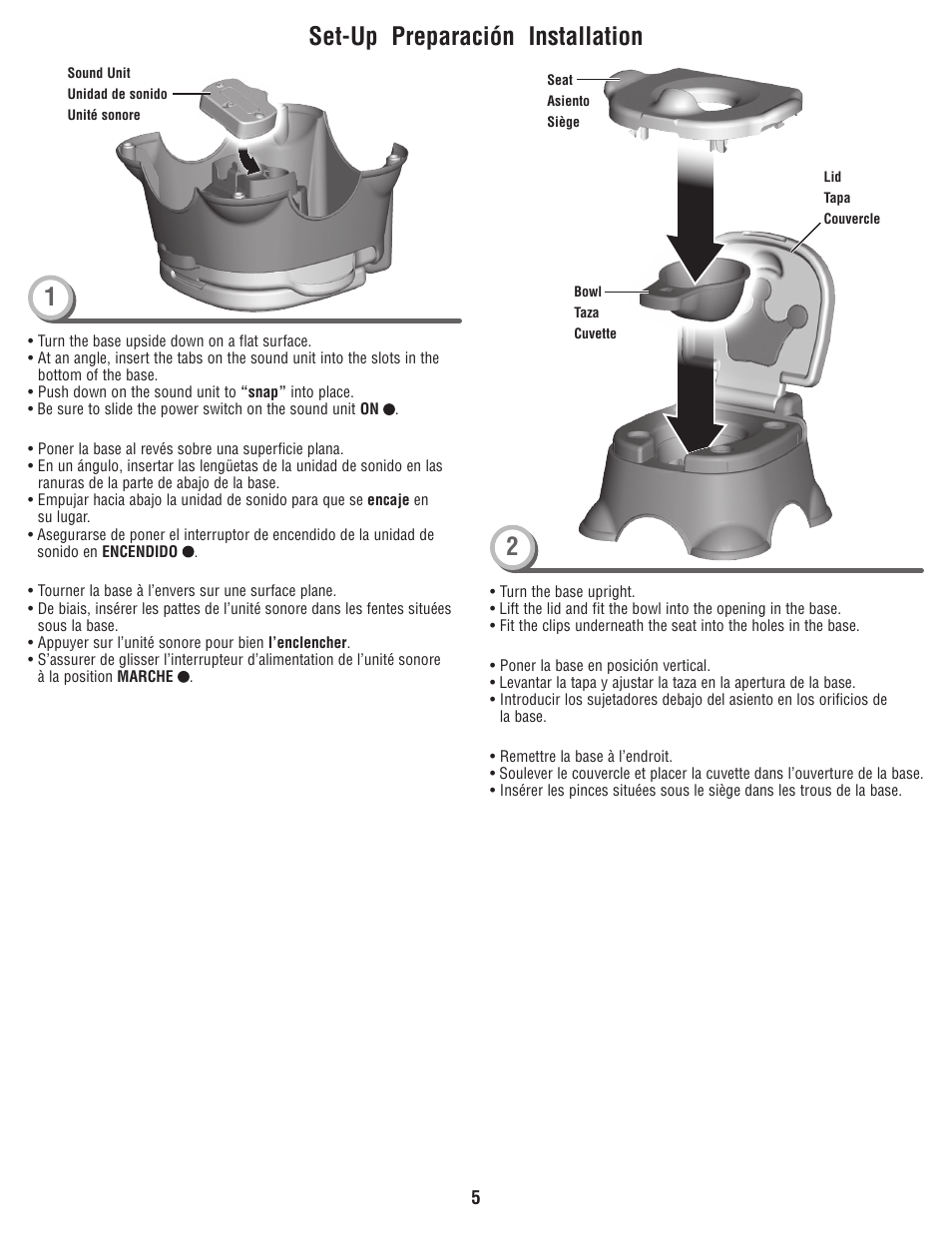 Set-up preparación installation | Fisher-Price W4119 User Manual | Page 5 / 8