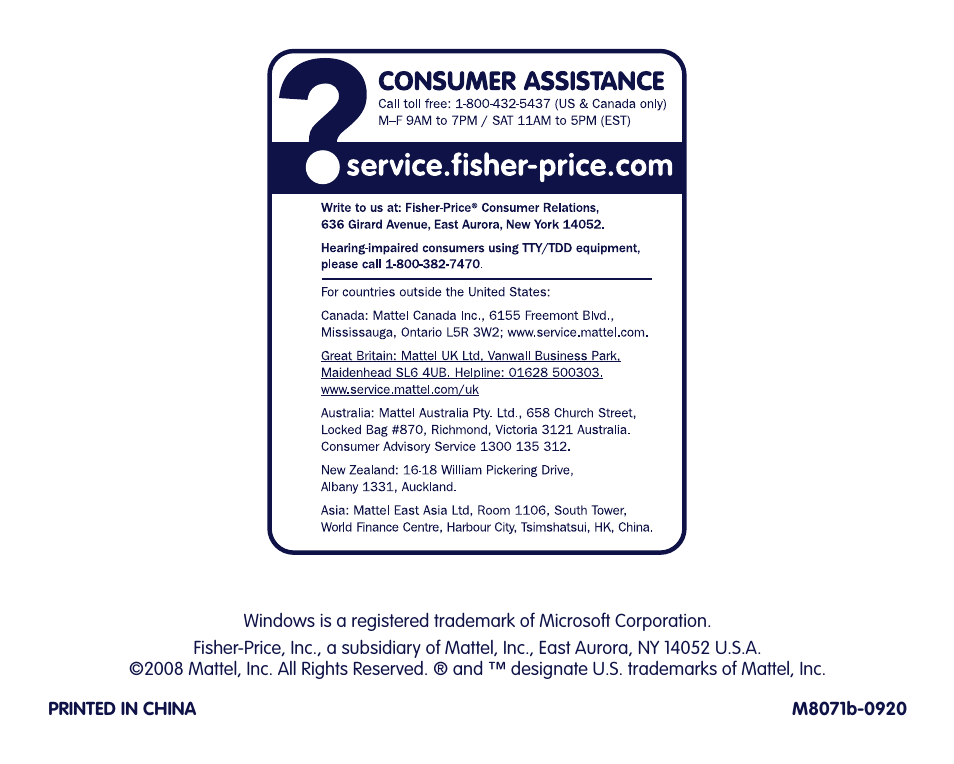 Fisher-Price Digital Camera User Manual | Page 24 / 24