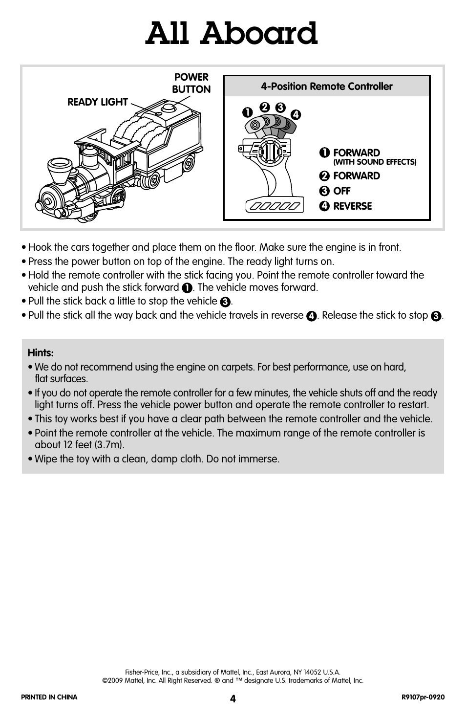All aboard | Fisher-Price GEOTRAX R9107 User Manual | Page 4 / 6