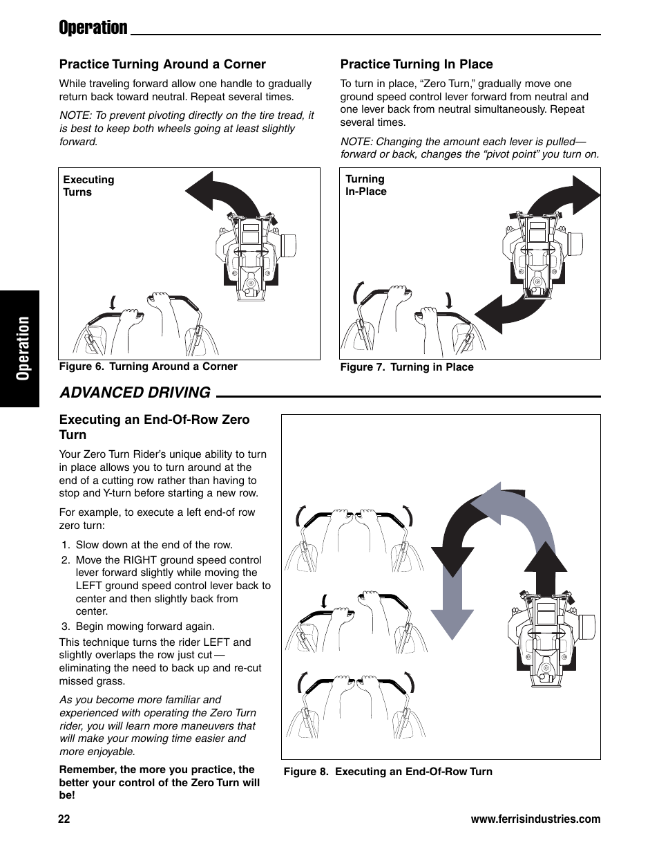 Operation, Advanced driving | Ferris Industries 5901180 User Manual | Page 24 / 57