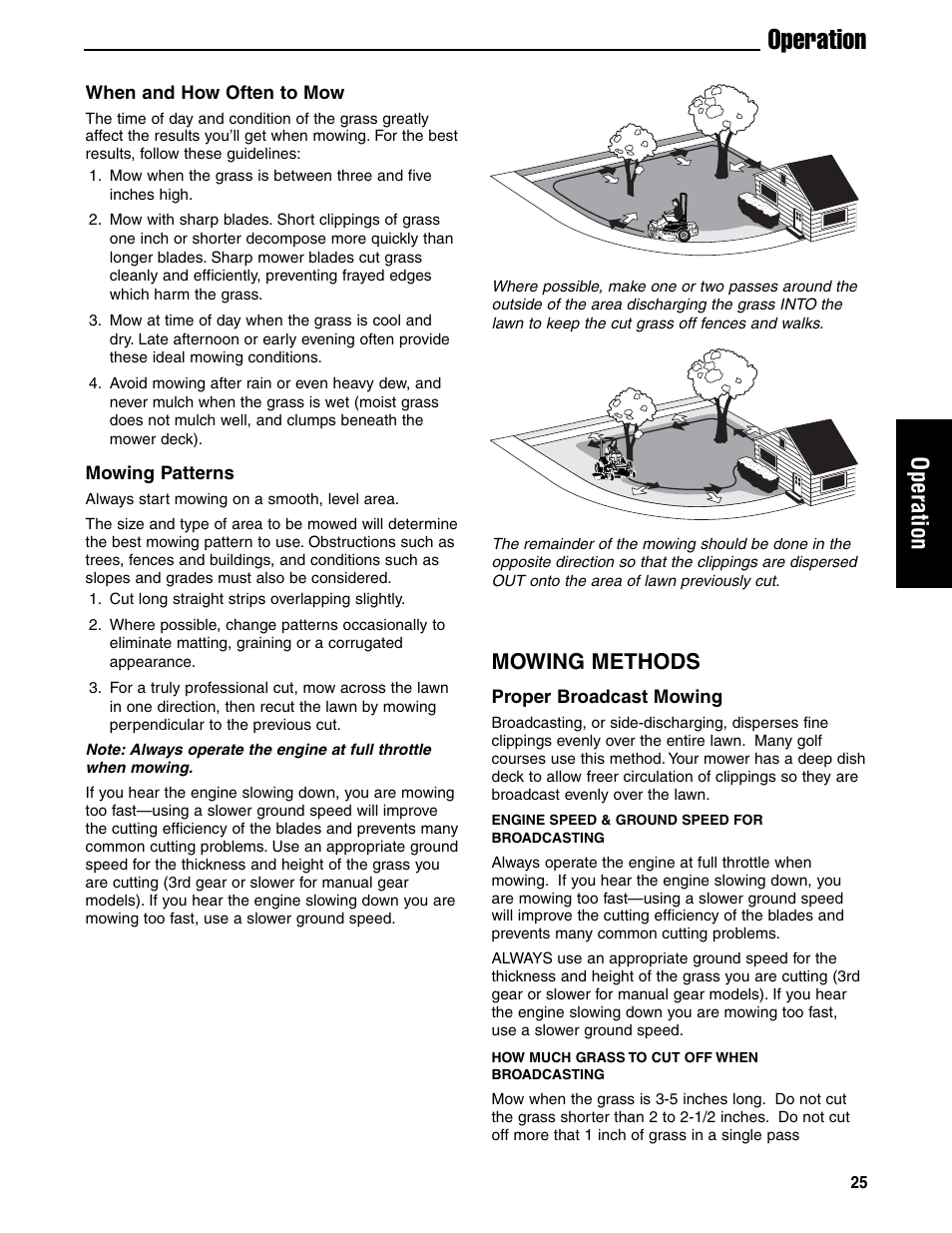 Operation, Mowing methods | Ferris Industries 5901180 User Manual | Page 27 / 57