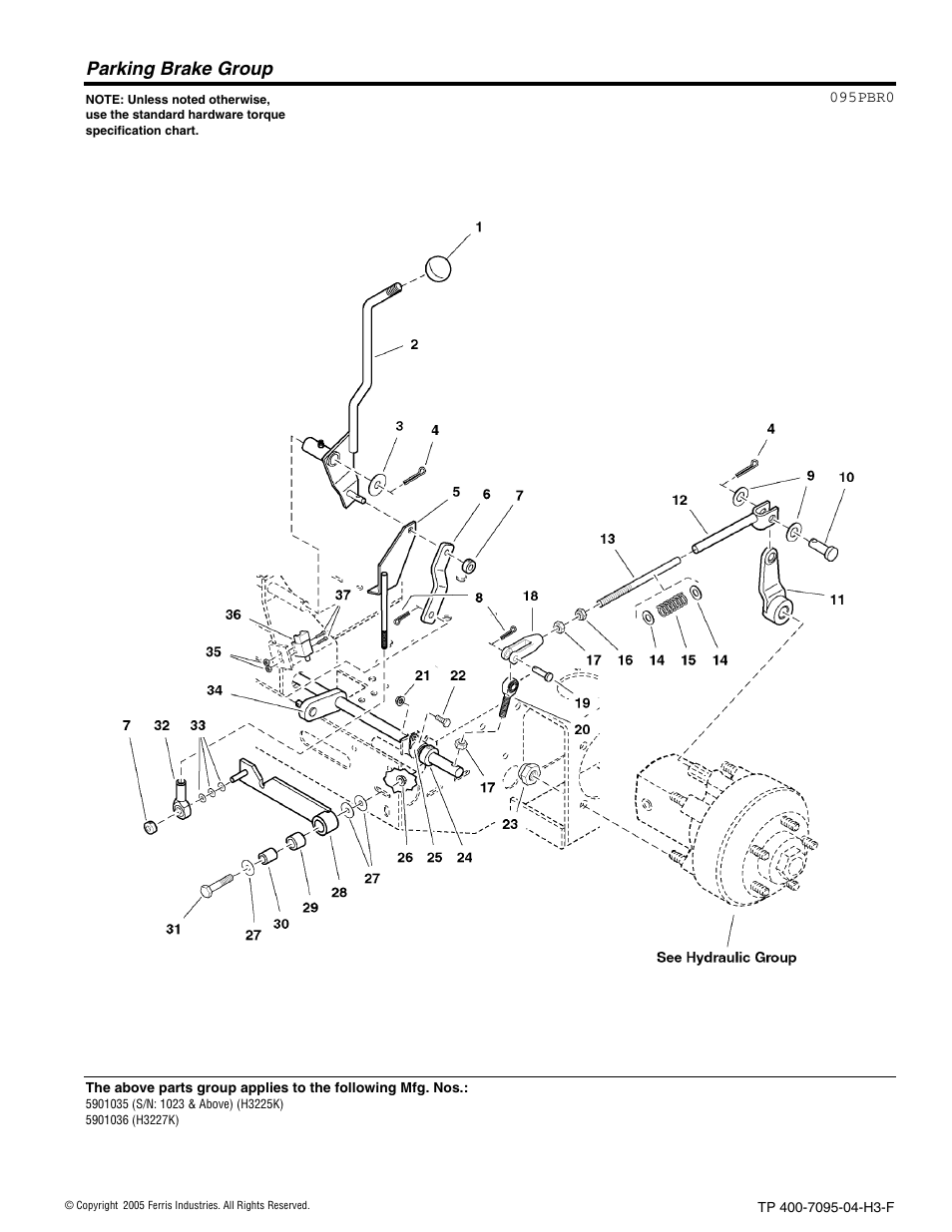 Parking brake group | Ferris Industries 5900227 User Manual | Page 28 / 66