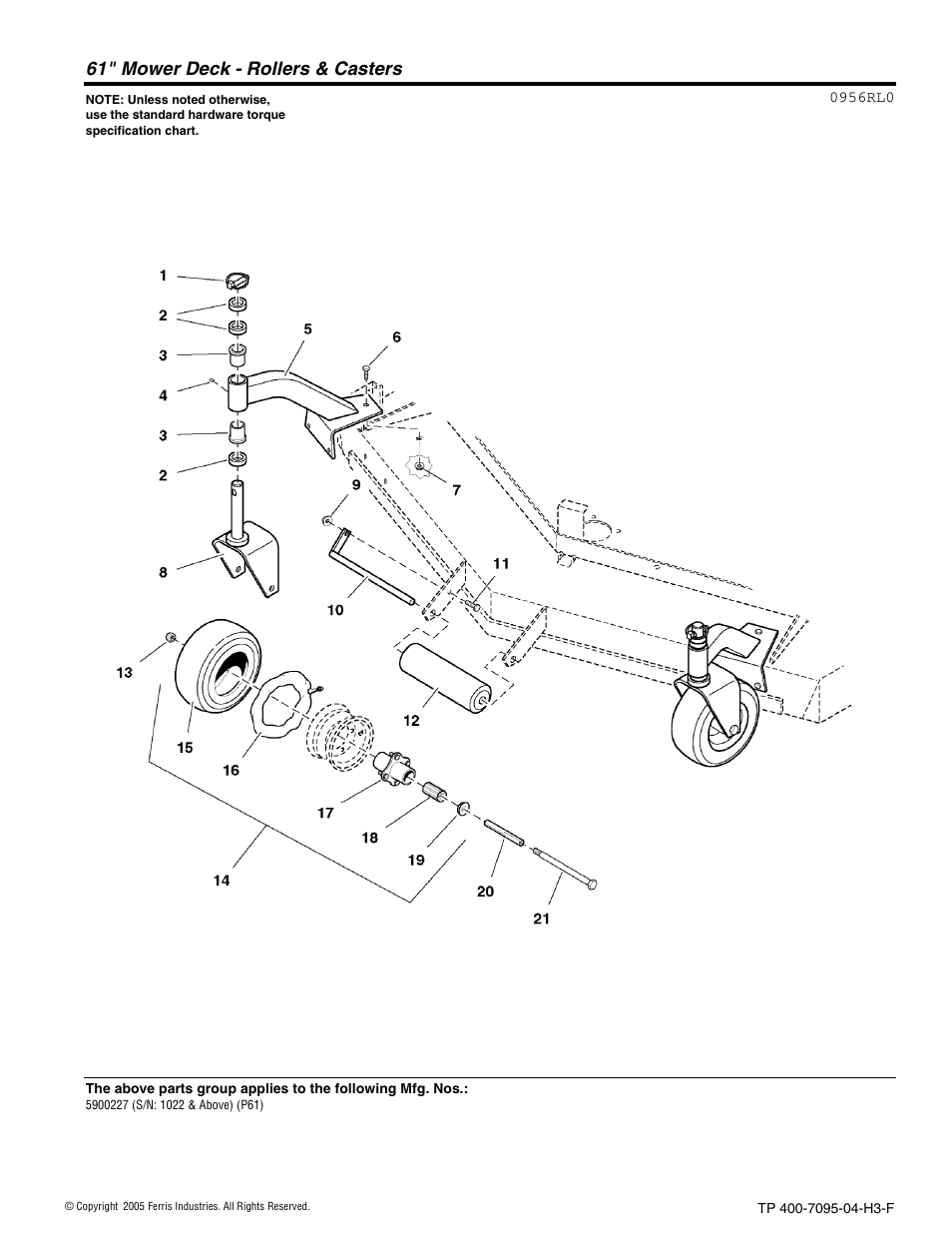 61" mower deck - rollers & casters | Ferris Industries 5900227 User Manual | Page 48 / 66