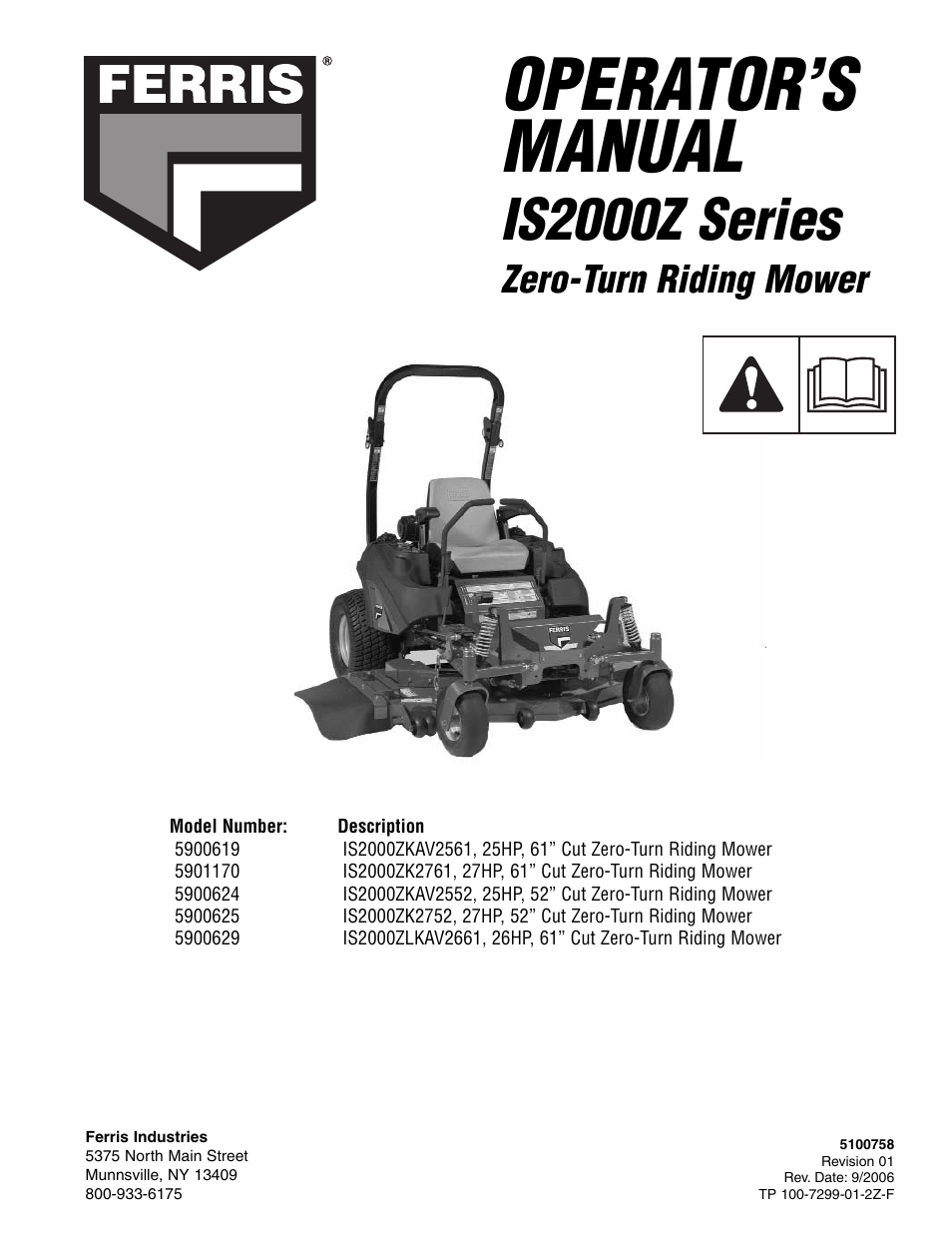 Ferris Industries 5900619 User Manual | 52 pages