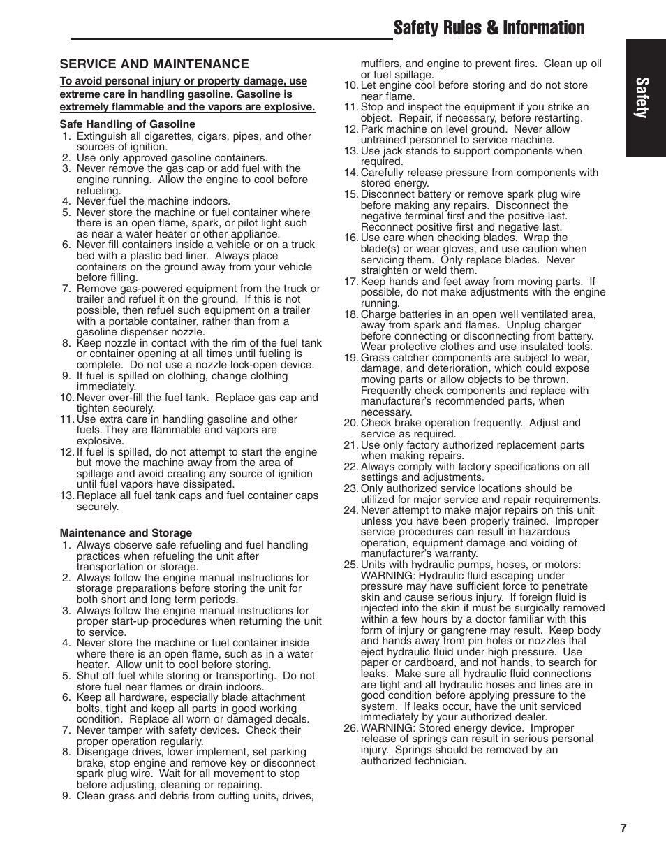 Safety rules & information, Safety | Ferris Industries HydroCut Series 5900111 User Manual | Page 9 / 43