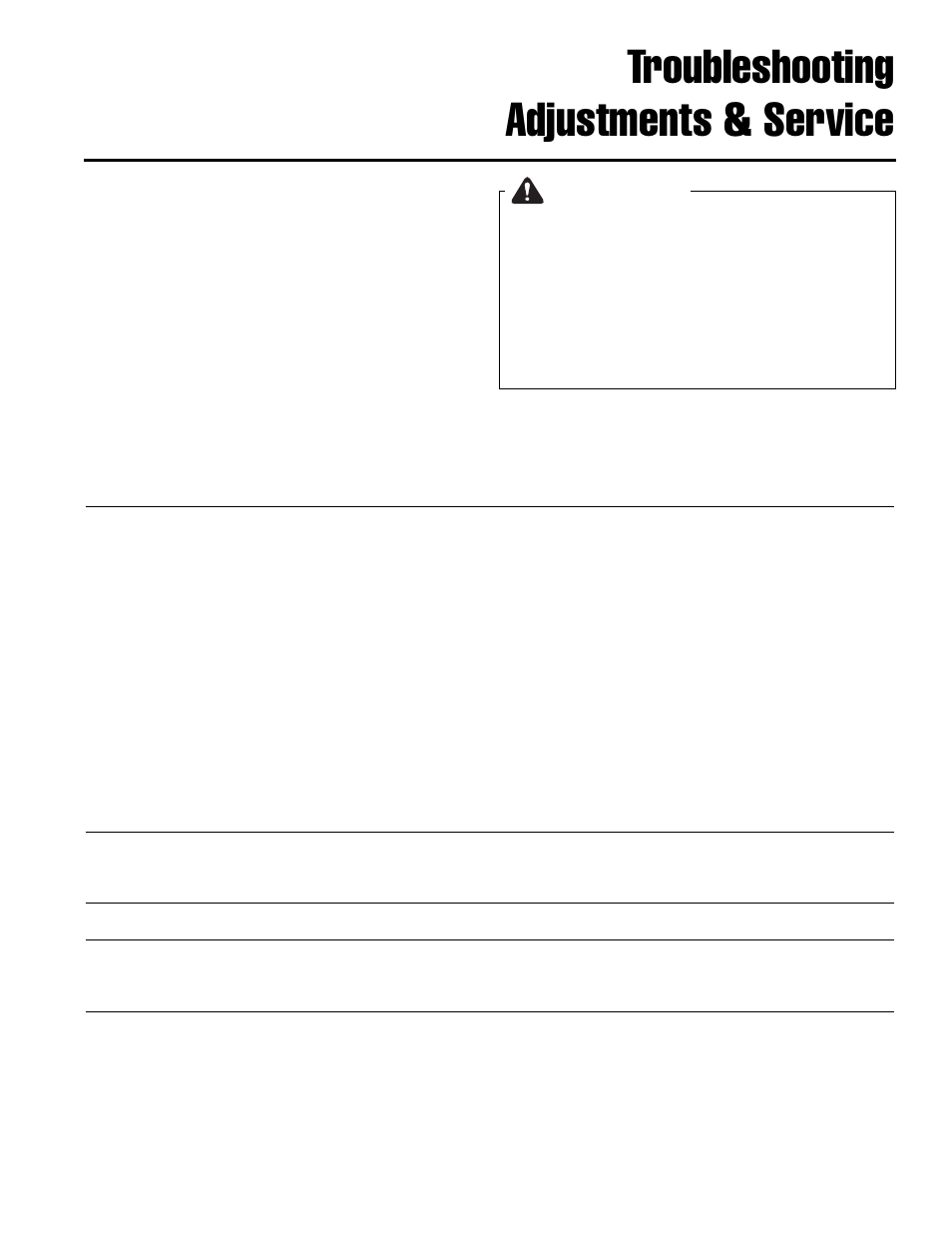 Troubleshooting adjustments & service, Troubleshooting, Warning | Troubleshooting the mower | Ferris Industries Hydrowalk Series DDSKAV23CE User Manual | Page 21 / 43