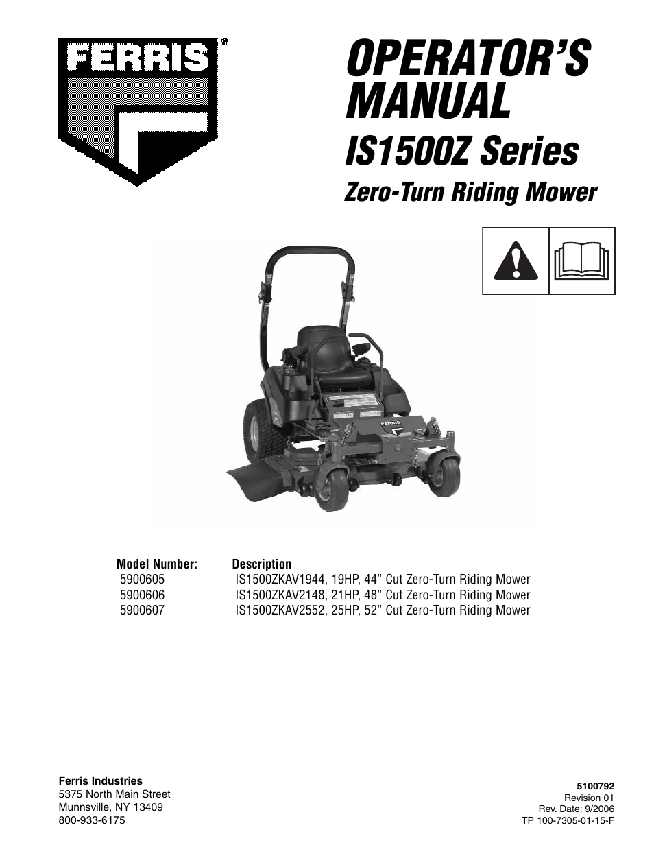 Ferris Industries 5900605 User Manual | 48 pages