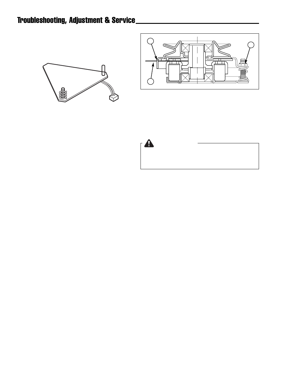 Troubleshooting, adjustment & service, Warning | Ferris Industries IS4500ZC28D61CE User Manual | Page 36 / 52