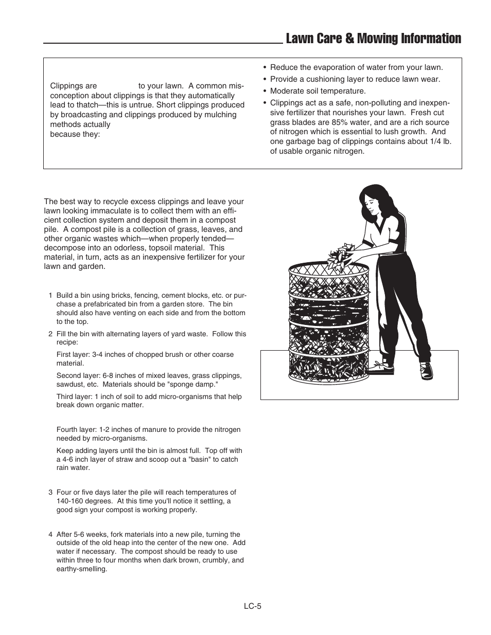 Lawn care & mowing information, Composting | Ferris Industries IS4500ZC28D61CE User Manual | Page 47 / 52