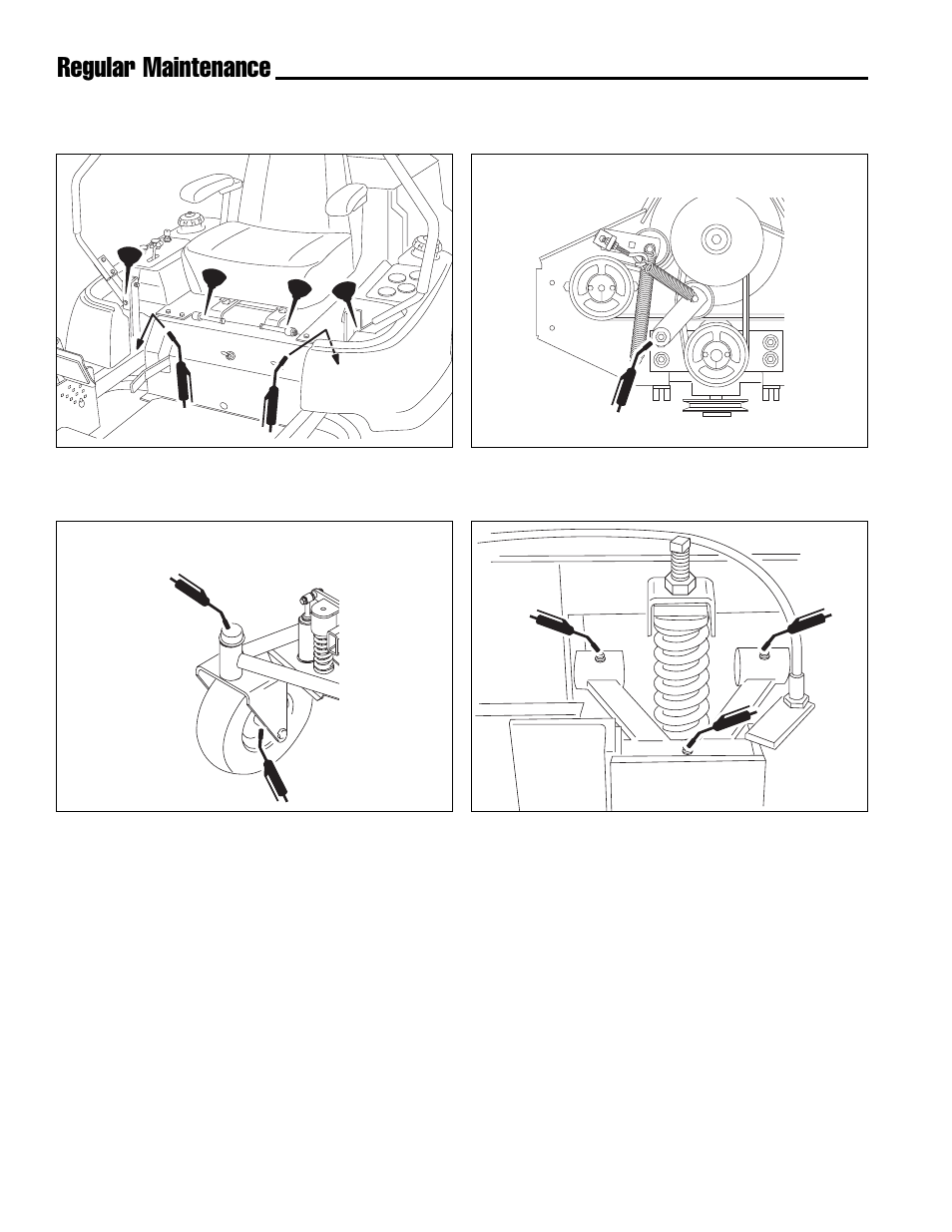 Regular maintenance, Lubrication (con’t.) | Ferris Industries IS4000Z/KAV27 User Manual | Page 20 / 46
