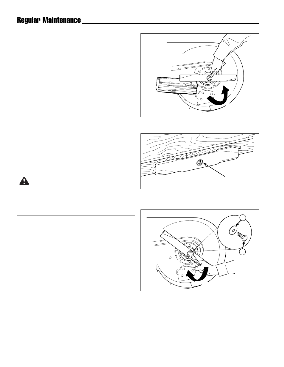 Regular maintenance, Warning, Servicing the mower blades | Ferris Industries IS4000Z/KAV27 User Manual | Page 22 / 46