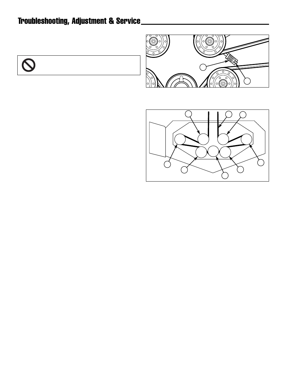 Troubleshooting, adjustment & service, Belt removal & replacement | Ferris Industries IS4000Z/KAV27 User Manual | Page 32 / 46