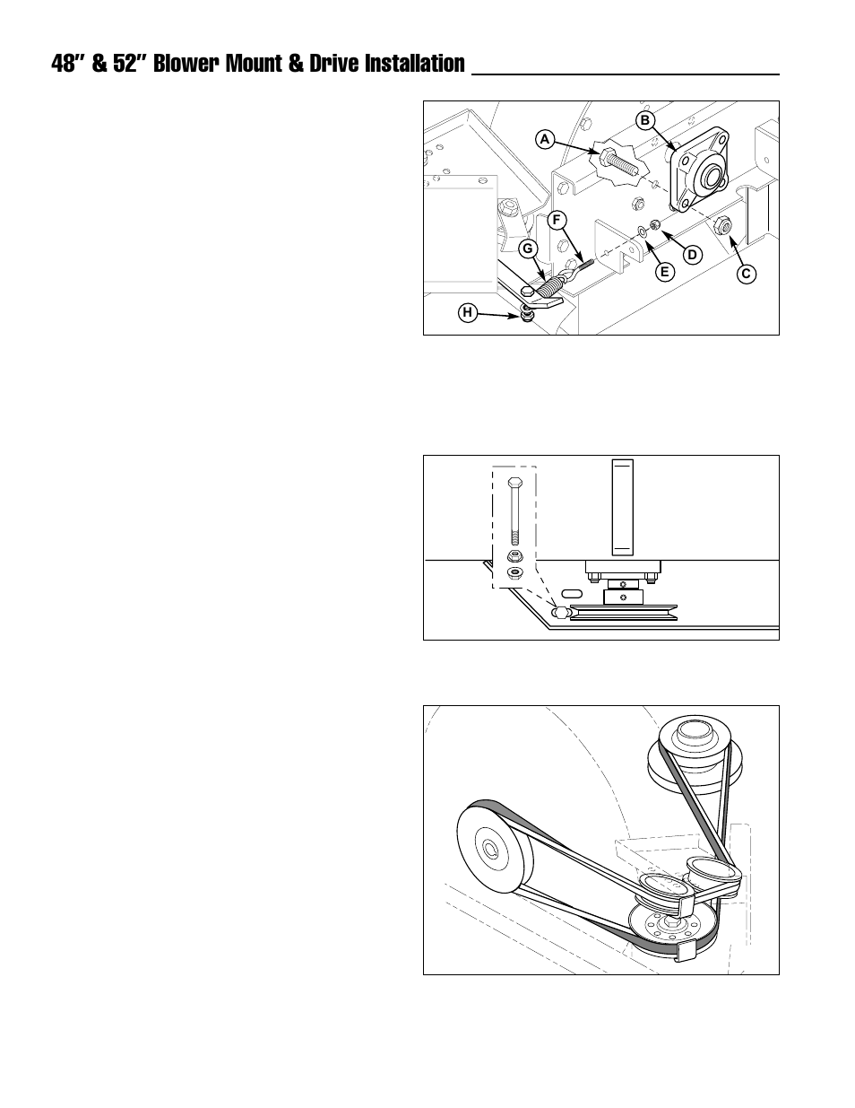 48” & 52” blower mount & drive installation | Ferris Industries 1000z Series User Manual | Page 10 / 19