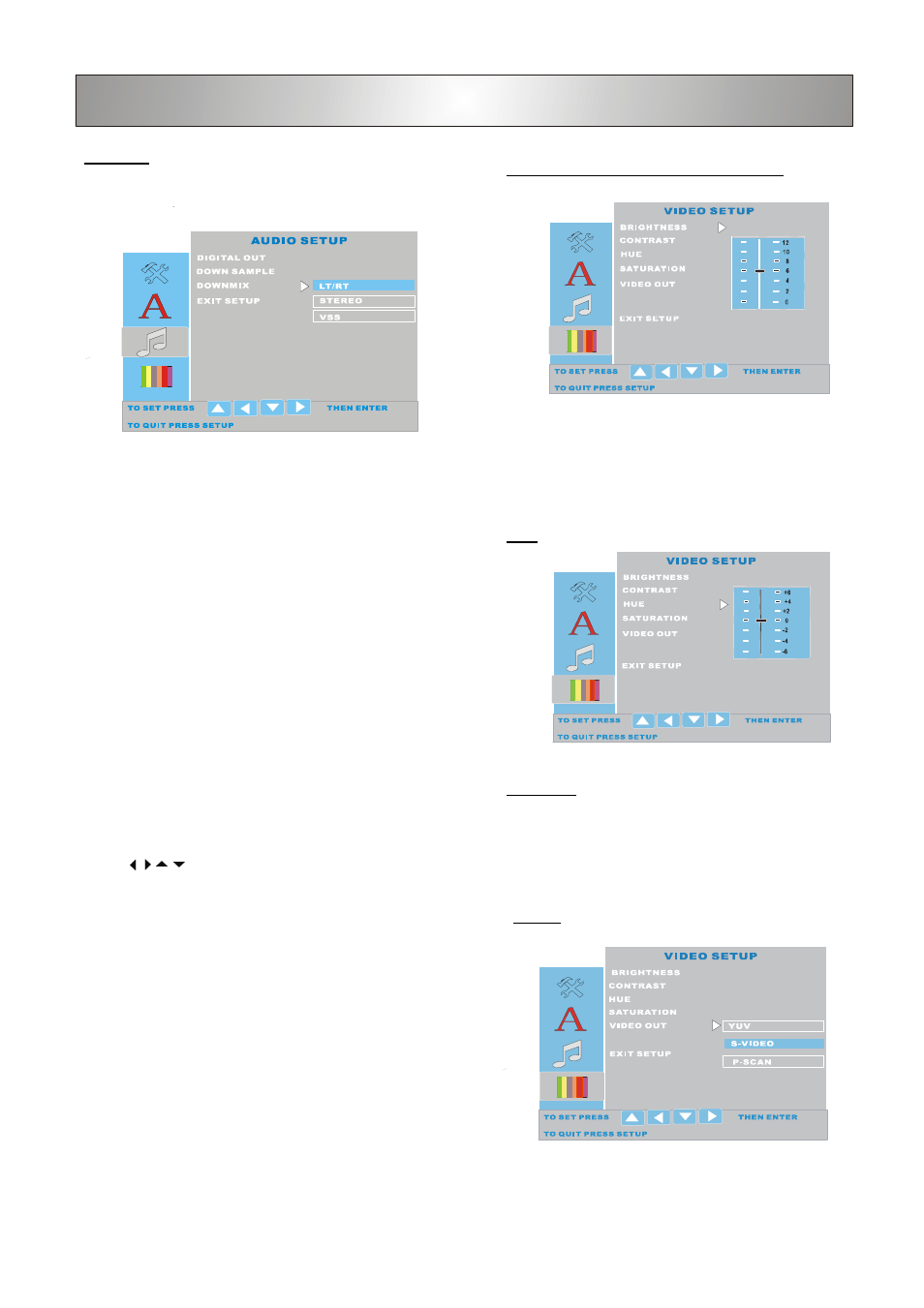 Basic setup(continued), Video setup | Ferris Industries SKU 319618 User Manual | Page 14 / 23