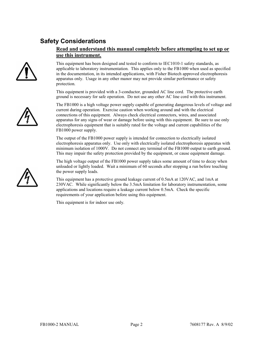 Safety considerations | Fisher FB1000-2 User Manual | Page 3 / 50