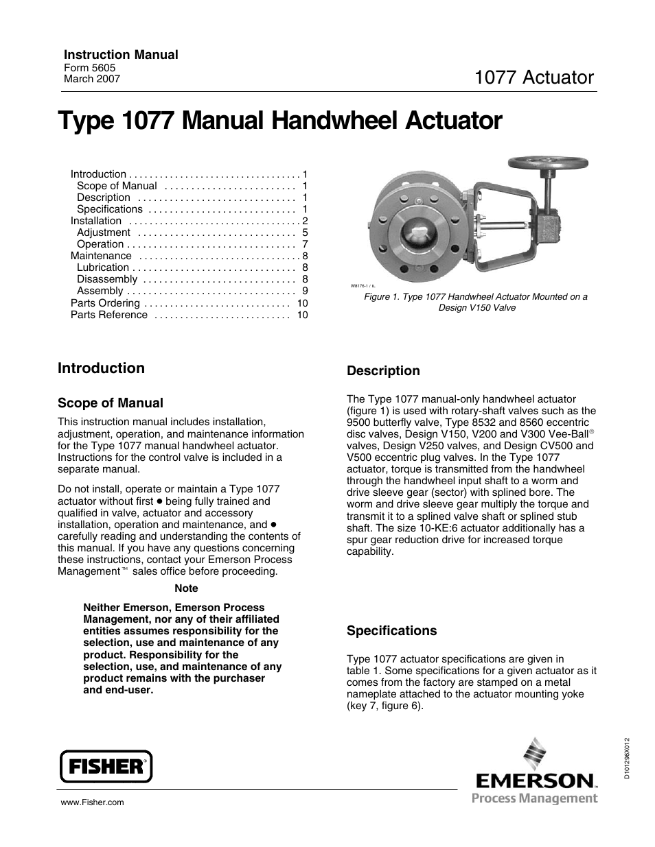 Fisher 1077 User Manual | 12 pages