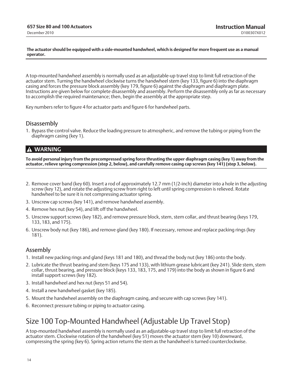 Disassembly, Assembly | Fisher 657 User Manual | Page 14 / 24
