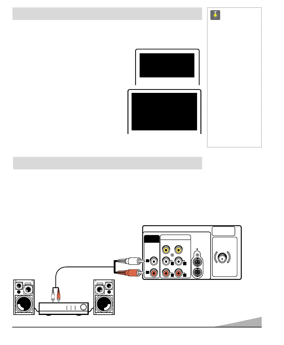 Using the audio output jacks, Reset ting the tv, Quicktips | Fisher PC-27F20 User Manual | Page 13 / 48