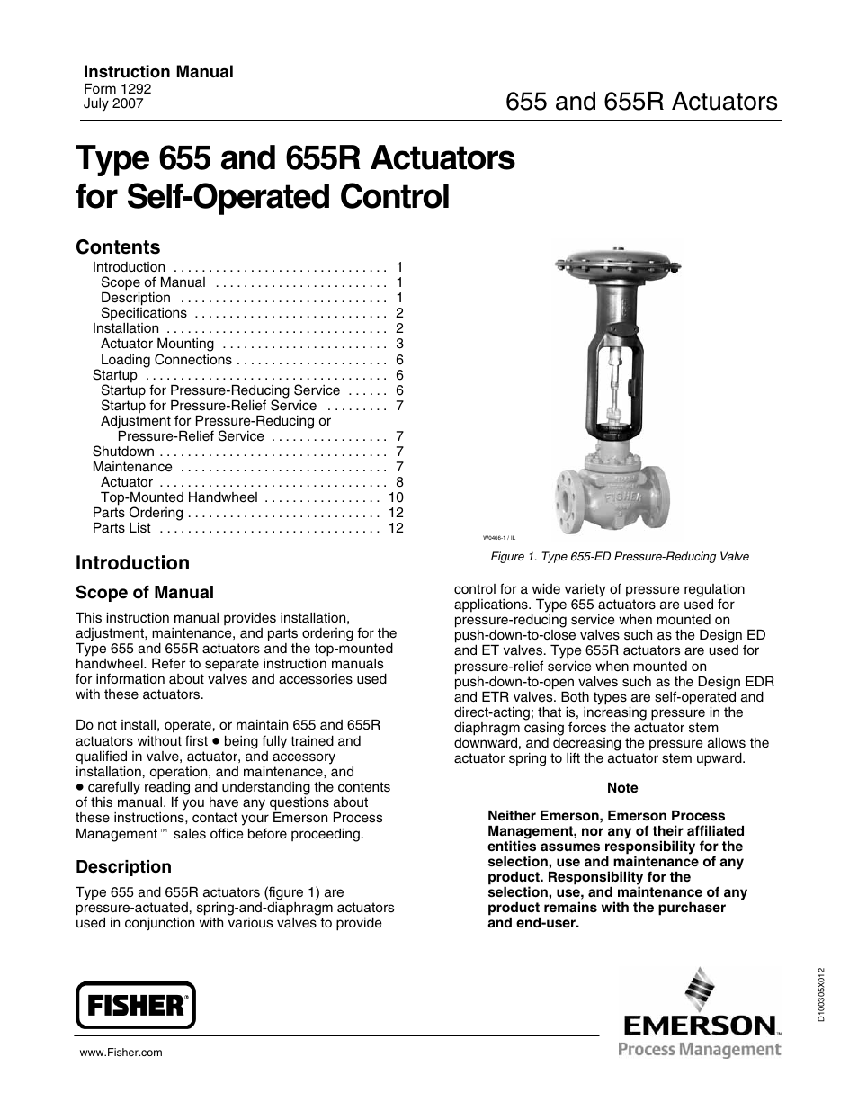 Fisher 655 User Manual | 16 pages