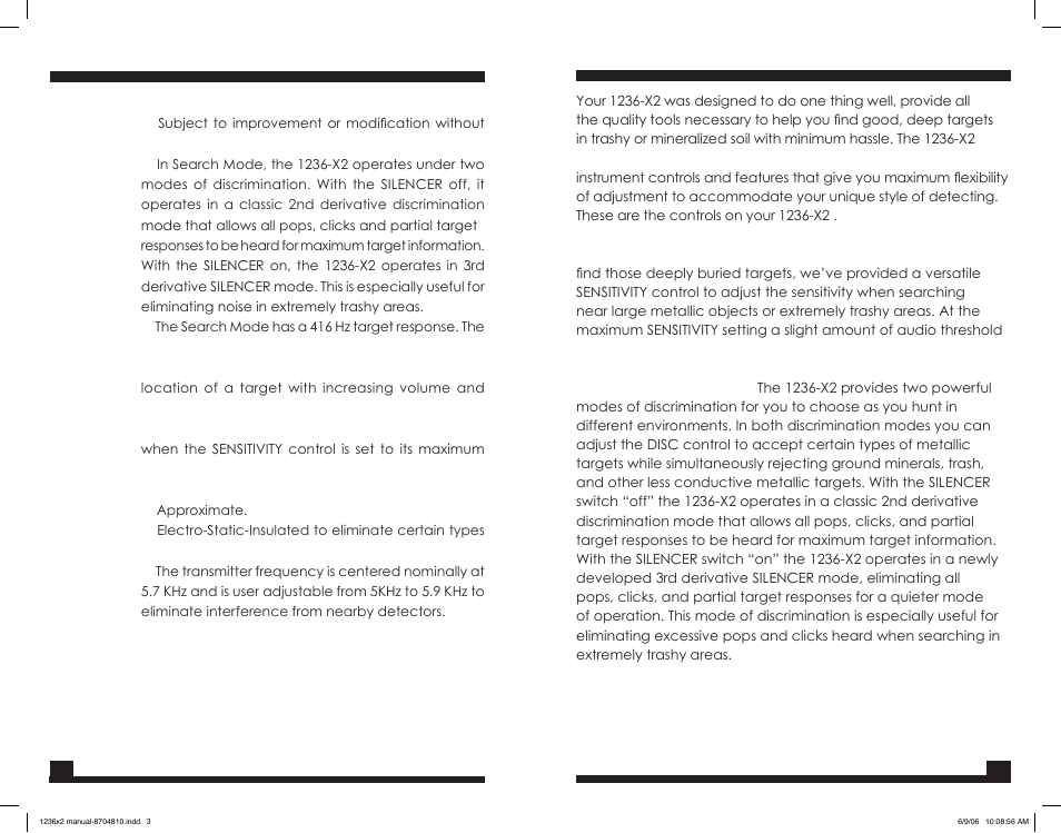 About your detector | Fisher M-SCOPE 1236-X2 User Manual | Page 3 / 14
