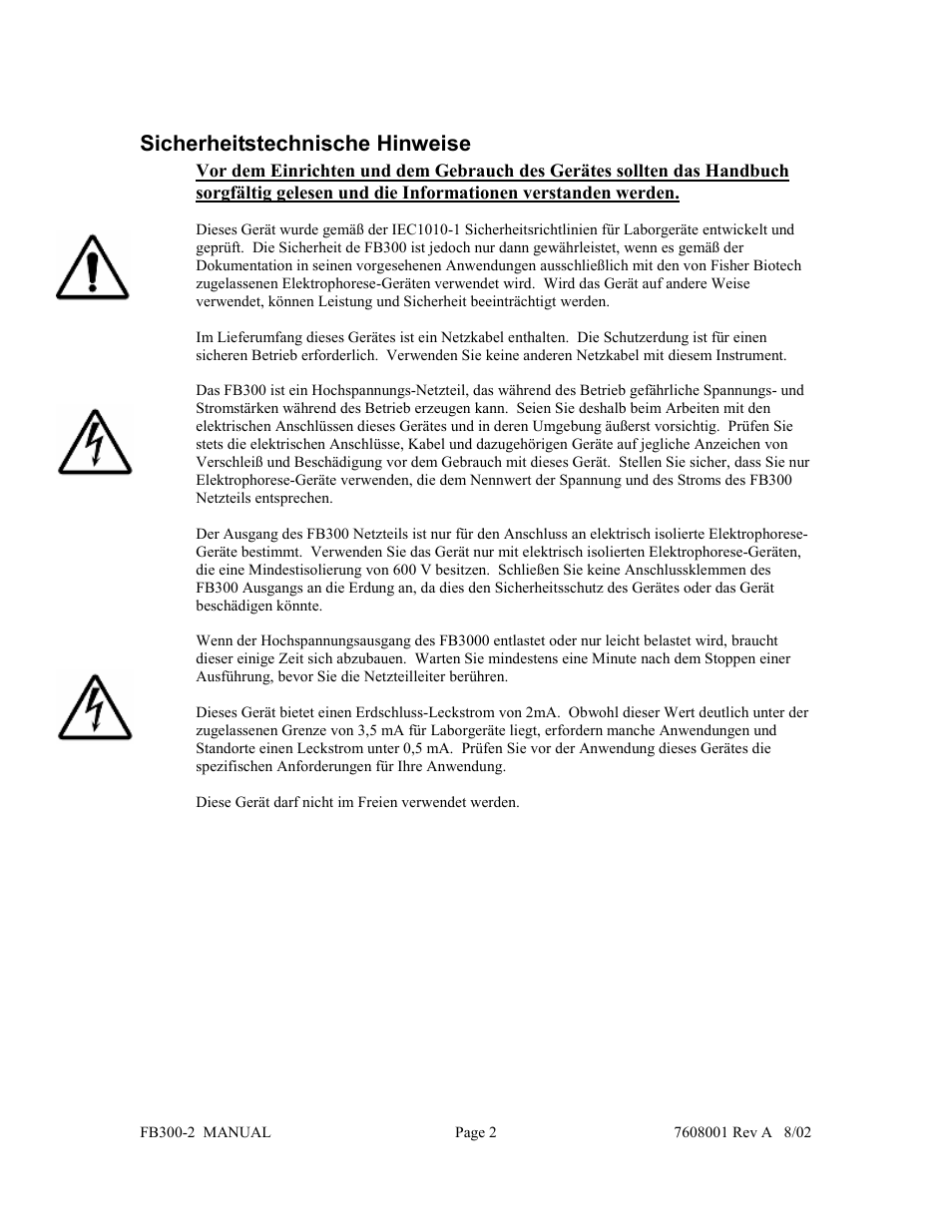Sicherheitstechnische hinweise | Fisher FB300-2 User Manual | Page 23 / 43