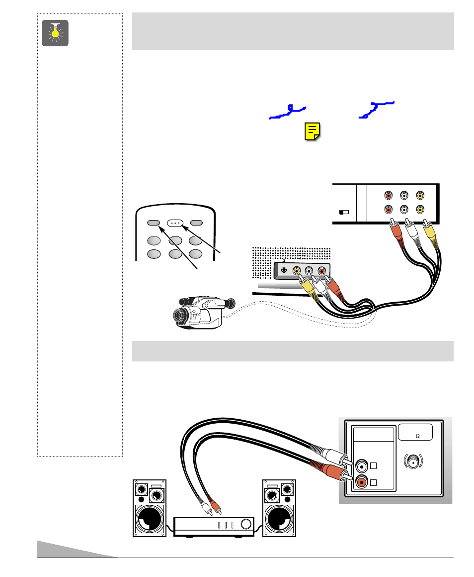 Using the front a udio/ video input jacks, Quicktips, Using the audio output jacks | Continued) | Fisher PC-20S00M User Manual | Page 10 / 32