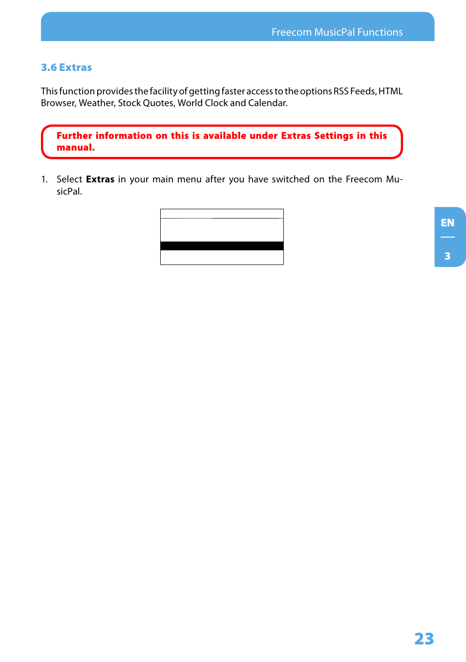 6 extras | Freecom Technologies MusicPal User Manual | Page 23 / 120