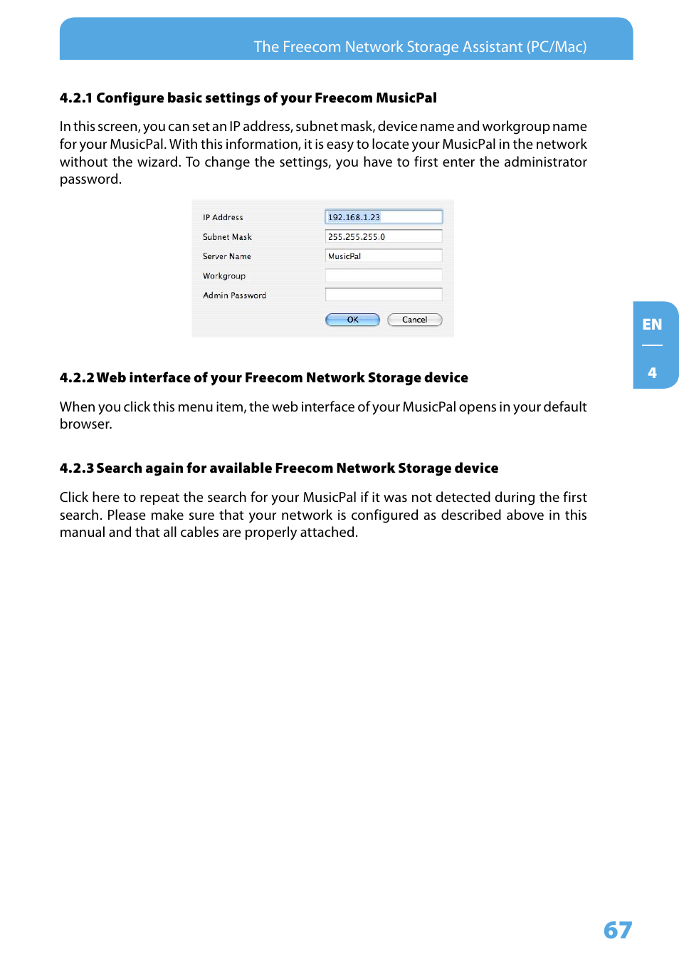 Freecom Technologies MusicPal User Manual | Page 67 / 120