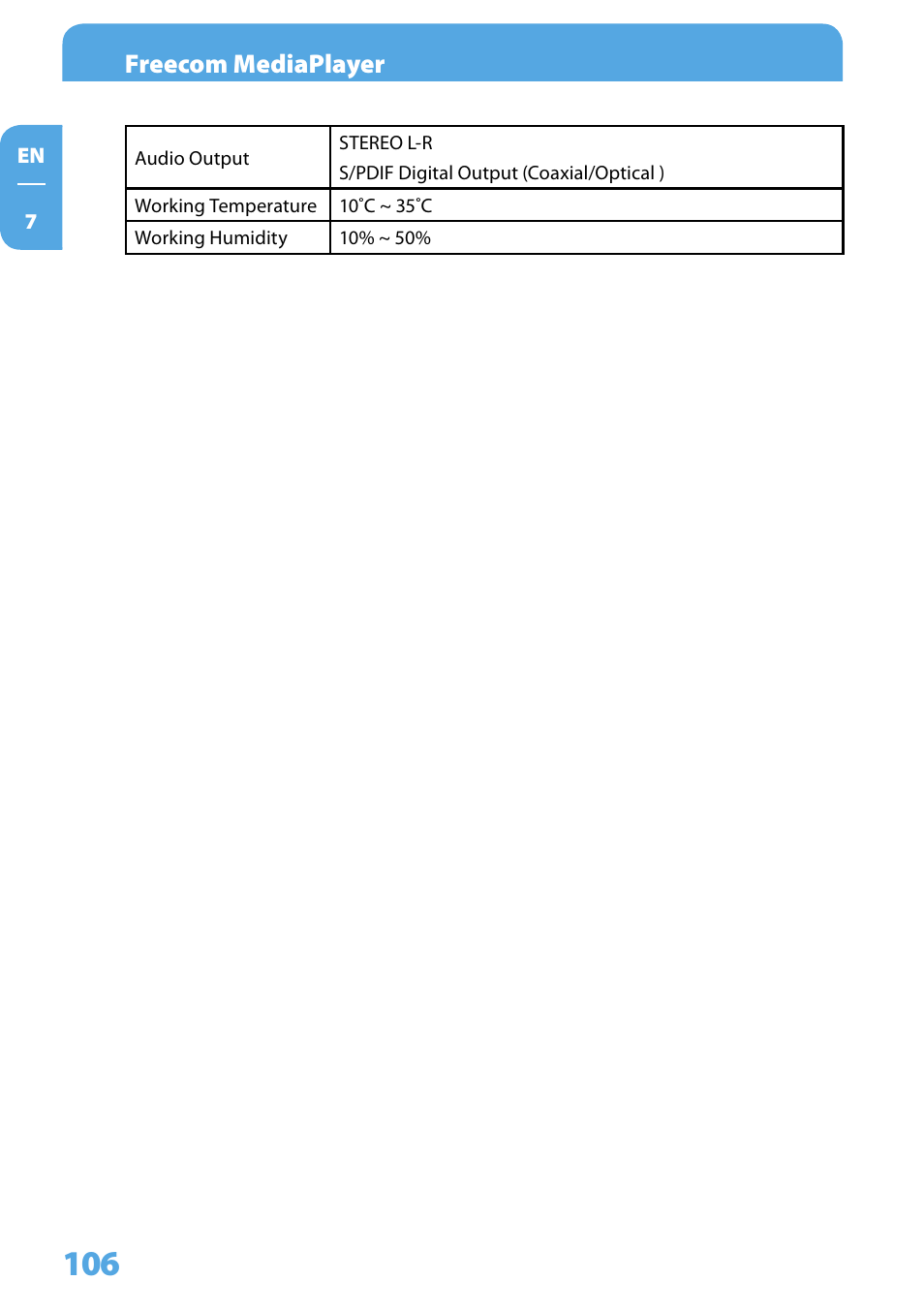 Freecom mediaplayer | Freecom Technologies 350 User Manual | Page 106 / 107