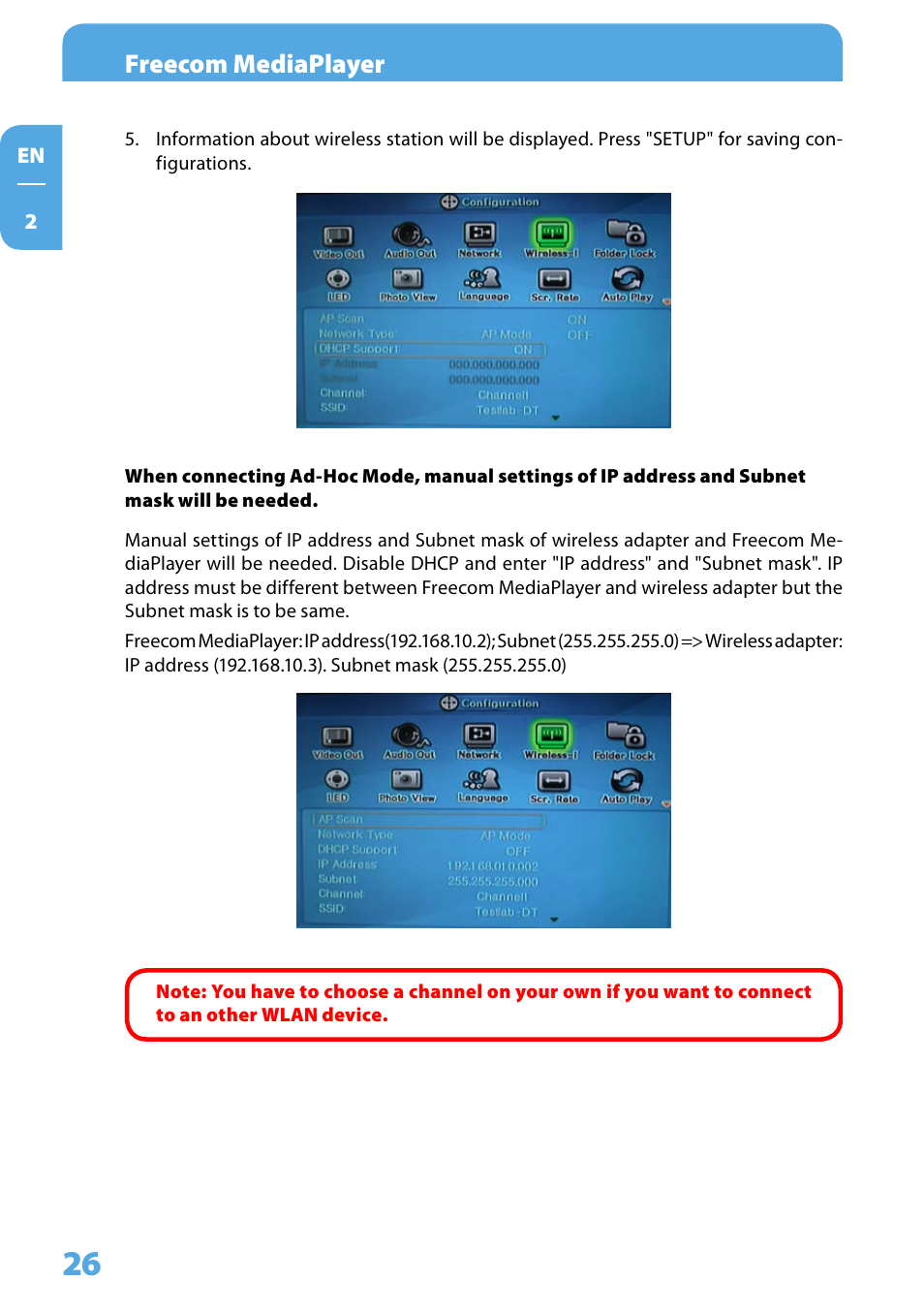 Freecom mediaplayer | Freecom Technologies 350 User Manual | Page 26 / 107