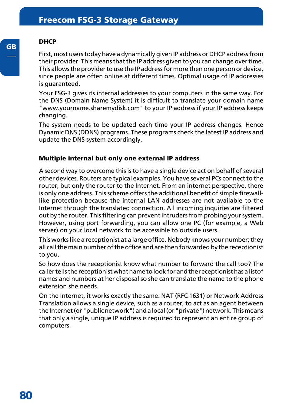 Freecom Technologies FSG-3 User Manual | Page 80 / 84