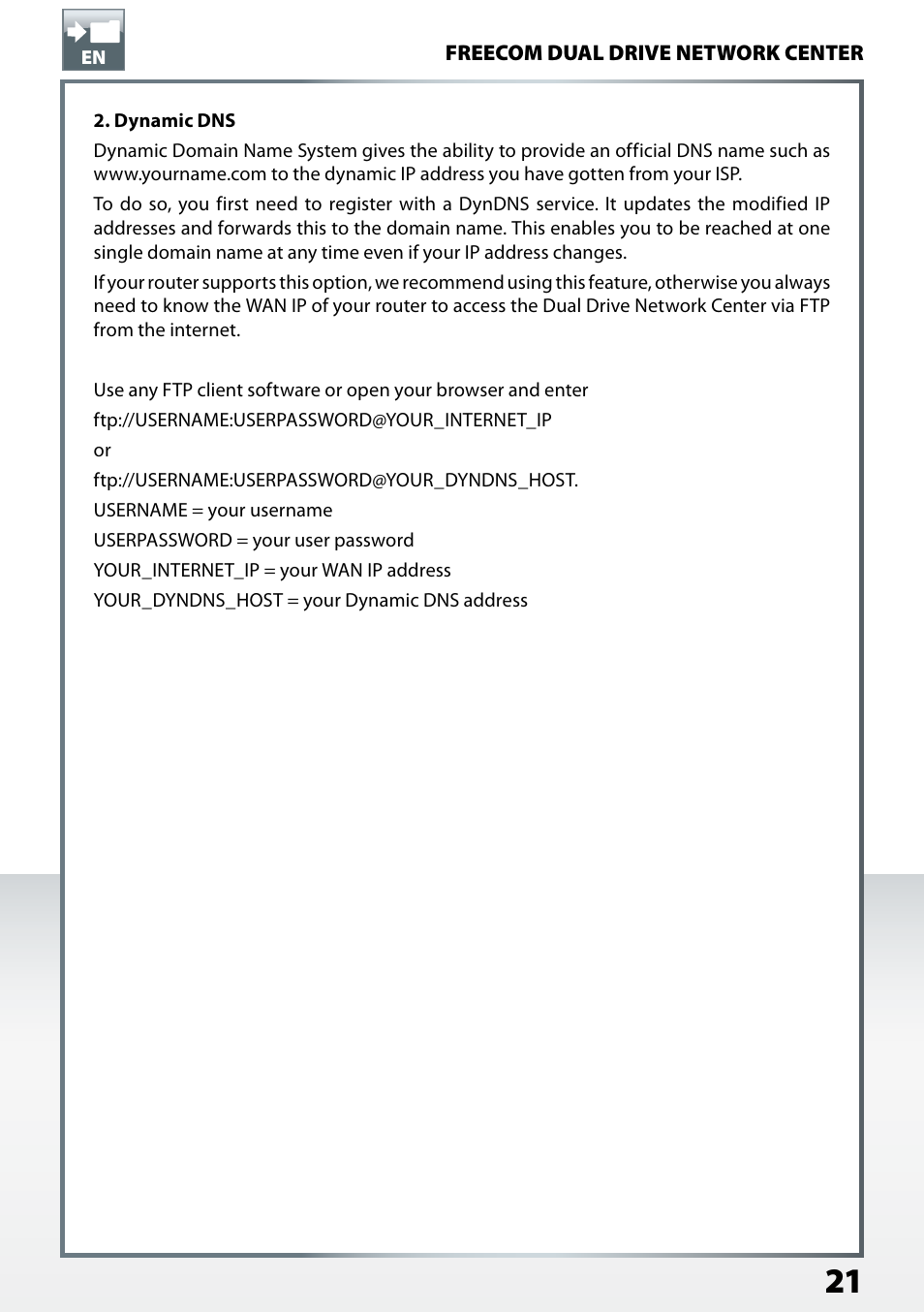 Freecom Technologies Dual Drive Network Center User Manual | Page 21 / 77